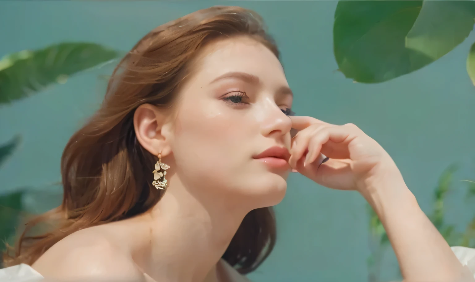 Beautiful European face, detailed eyes, Detailed lips, extremely detailed eyes and face, long eyelashes, porcelain skin, fine features, graceful facial expression, fashionable outfit, confident pose, Solar background, bright colors, daylight