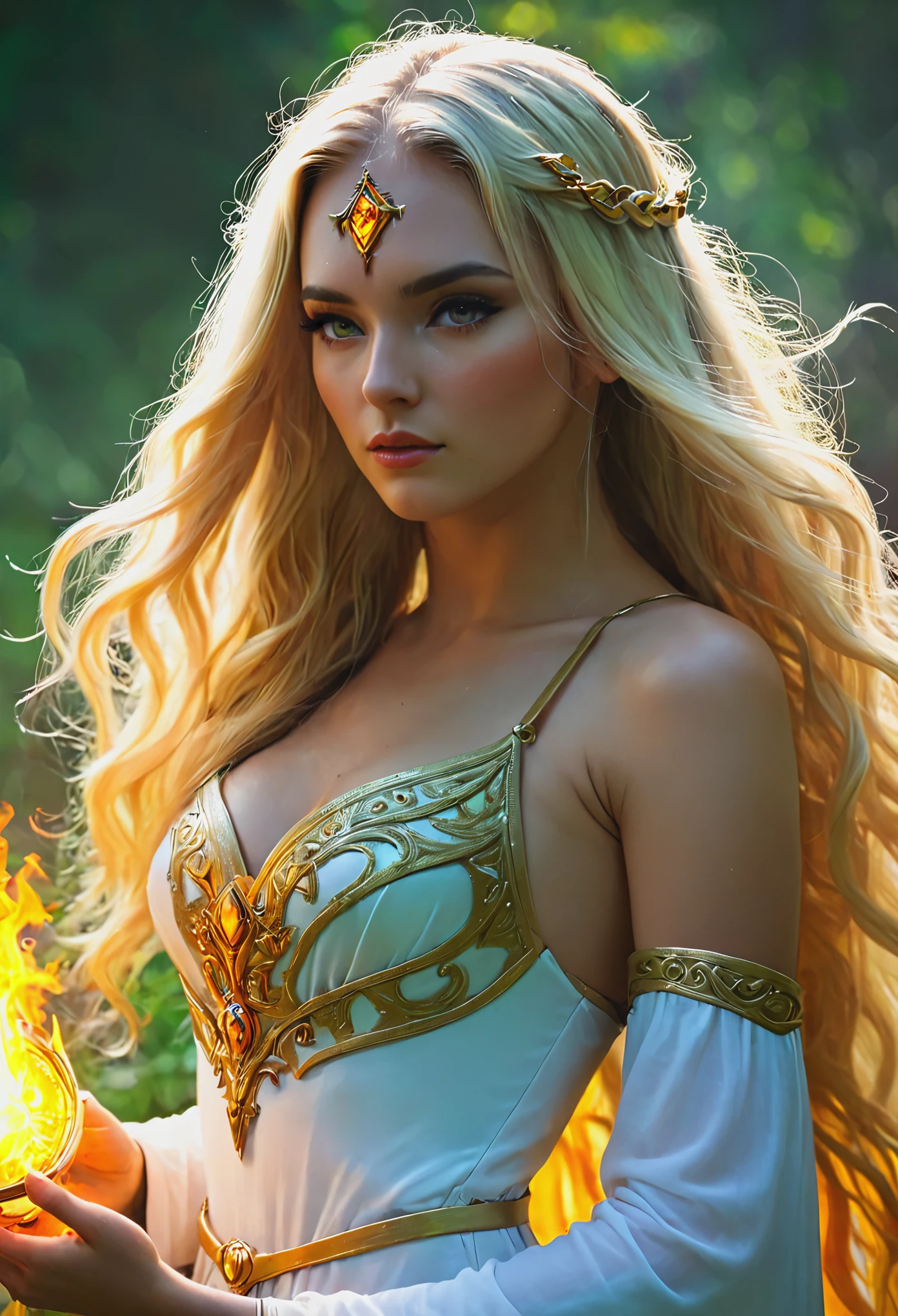 Blonde with long hair, Great Priestess