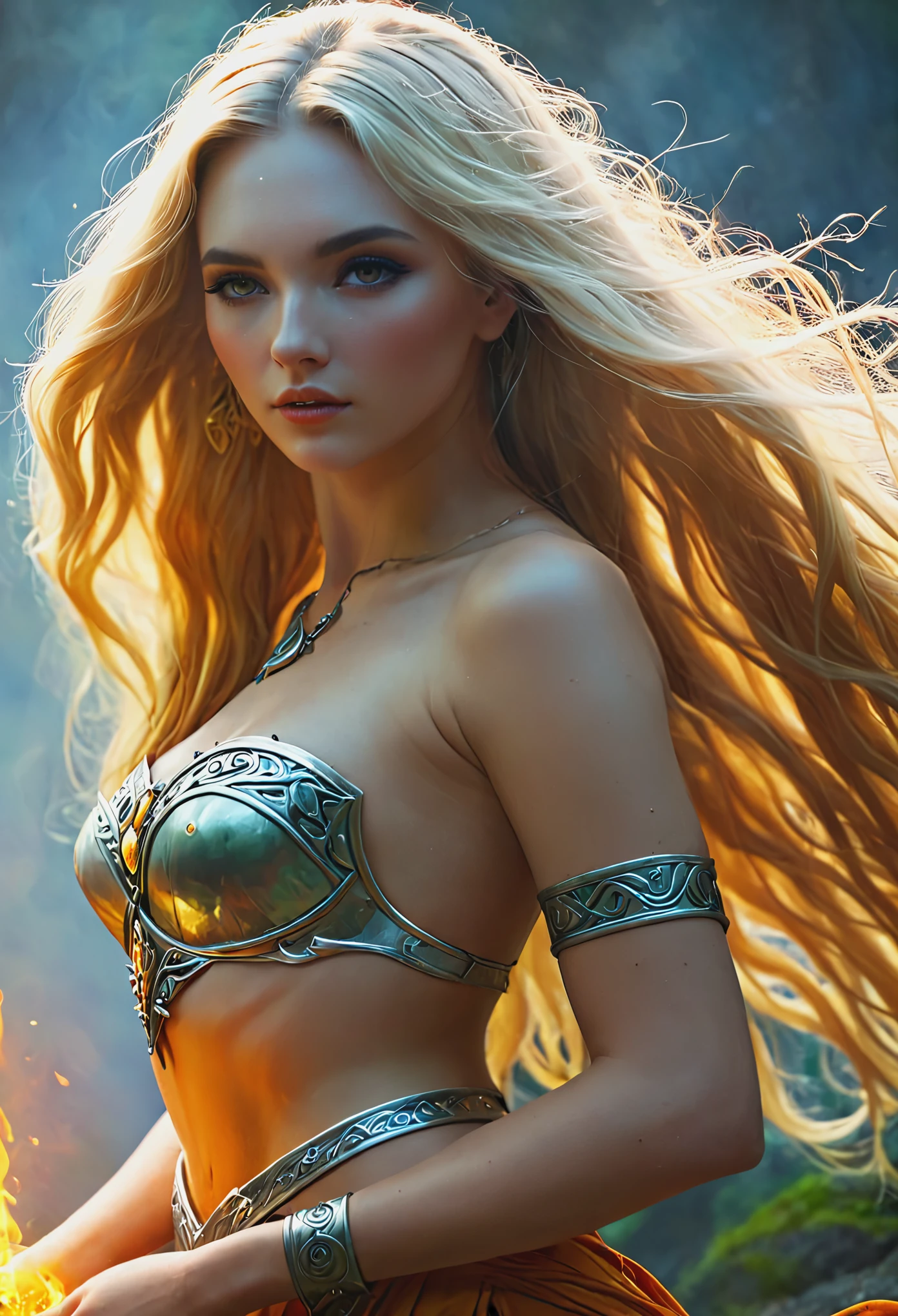 Blonde with long hair, Great Priestess