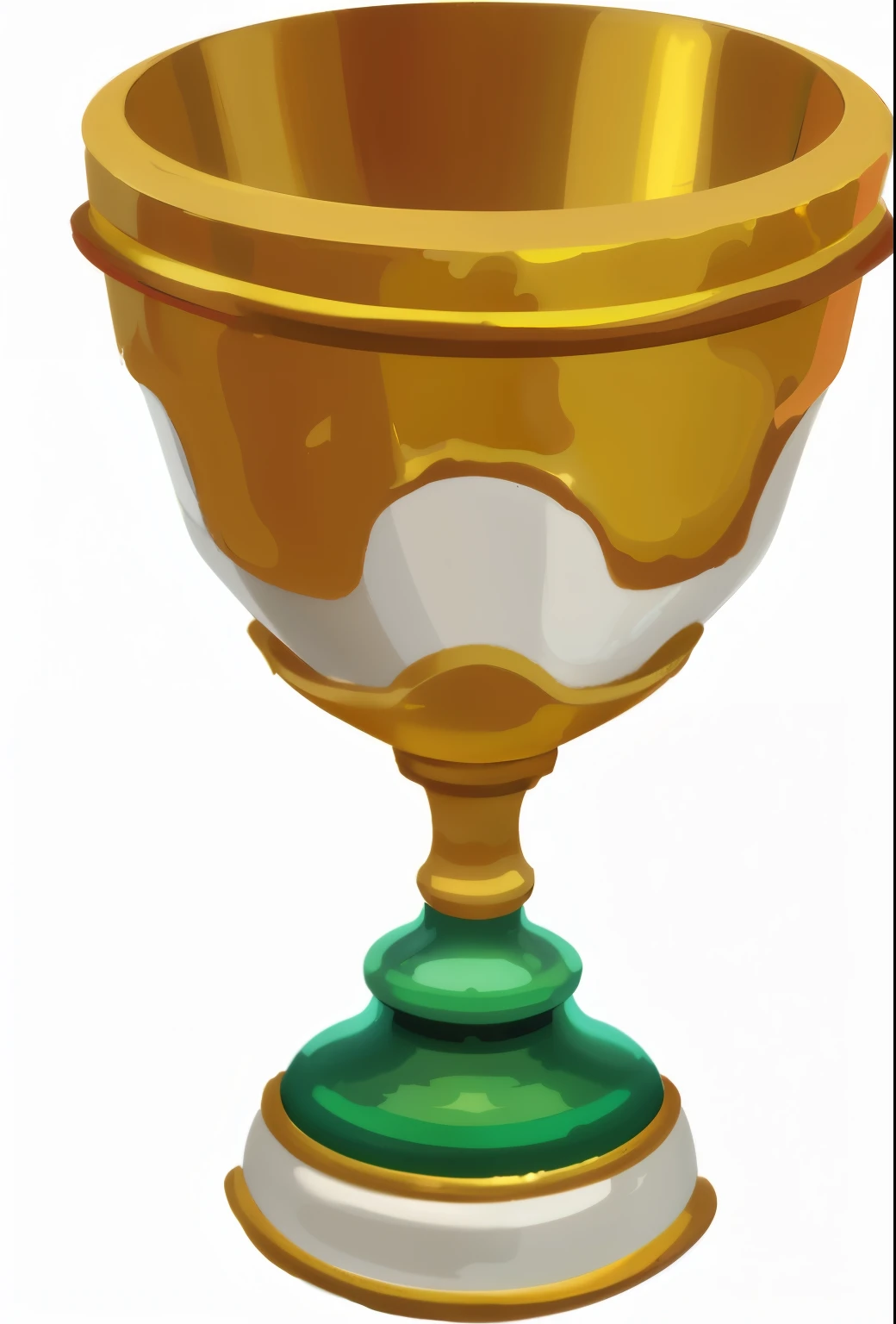 gold metal,white metal,cup,HD,Realistic brushstrokes,Rich details