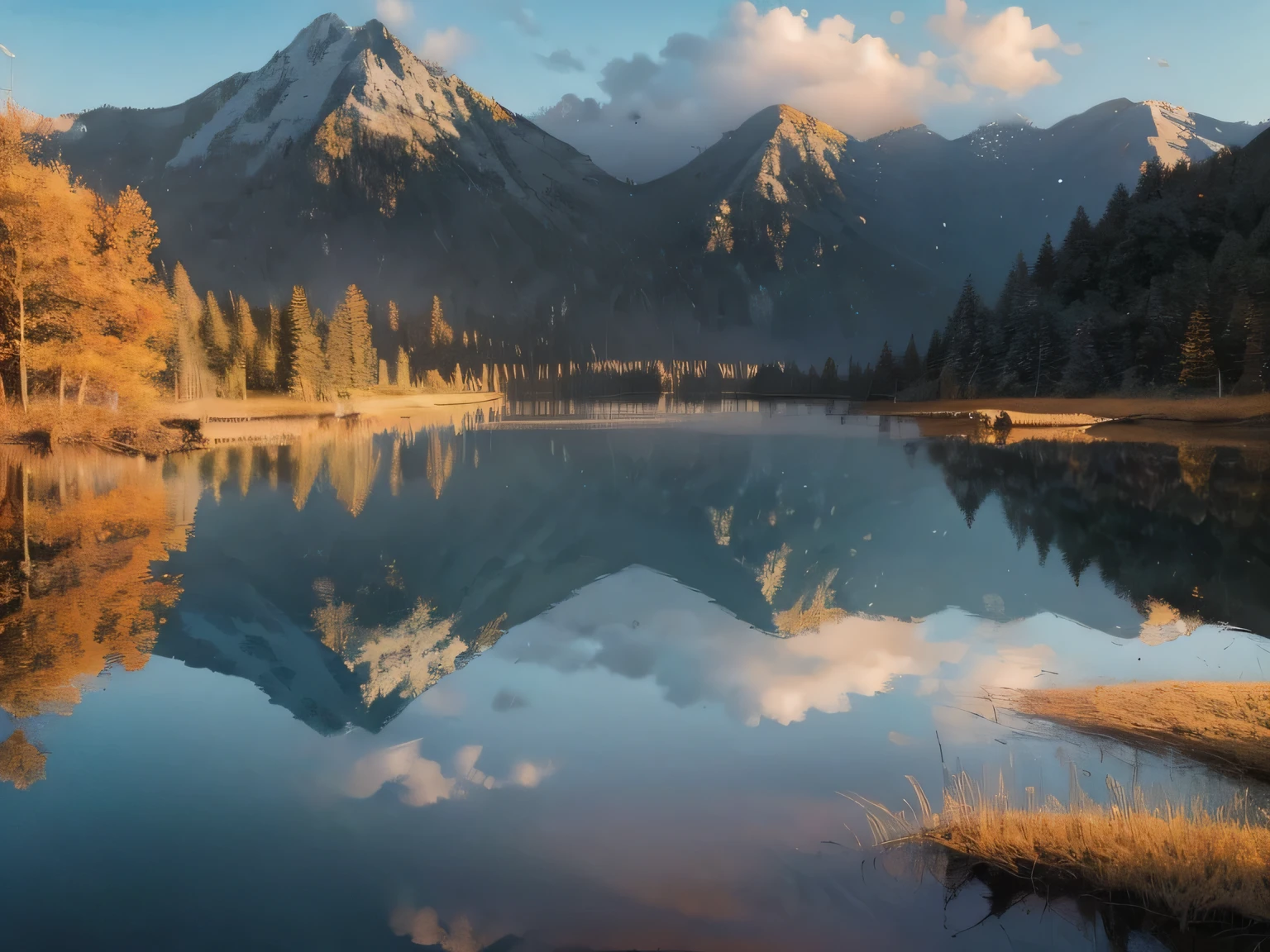 (((reflection))),Lake view with mountains as background, beautiful lake, Colors reflected on the lake, stunning natural background, Really beautiful nature, beautiful place,Beautiful scenery、colorful environment, 4 0 9 6, 美丽的reflection