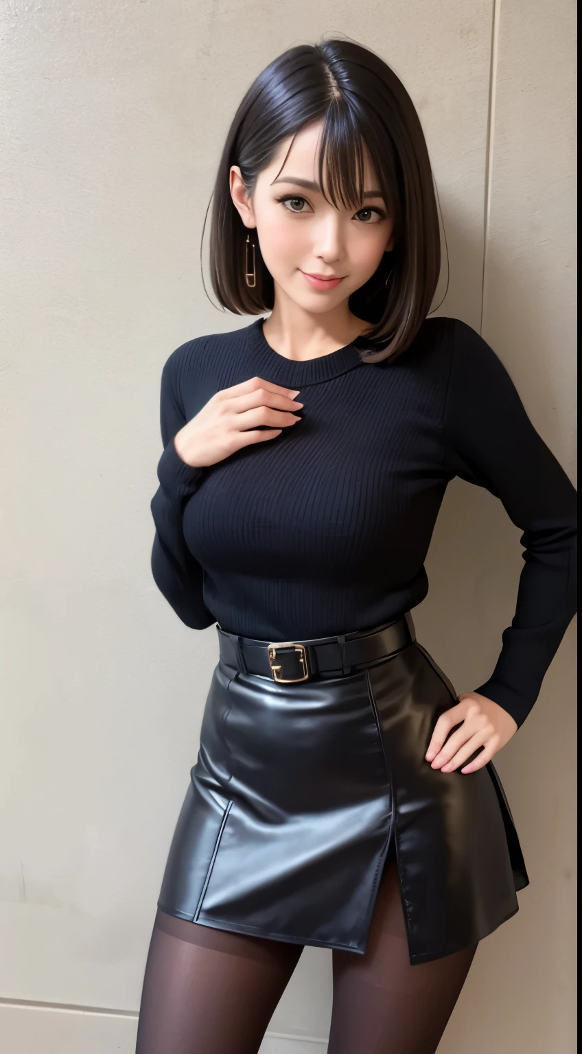 open legs girl pantyhose doggy style leather skirt