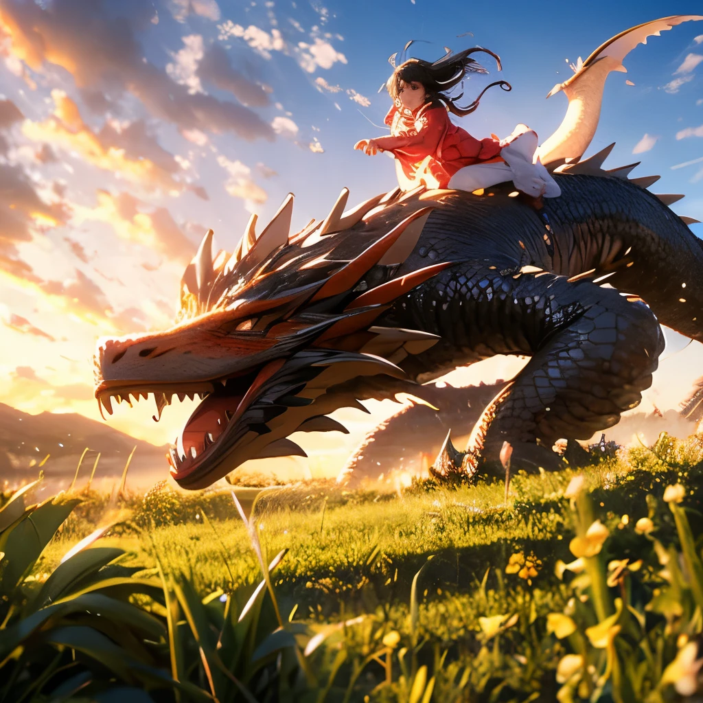 dragon and girl、run through the sky!