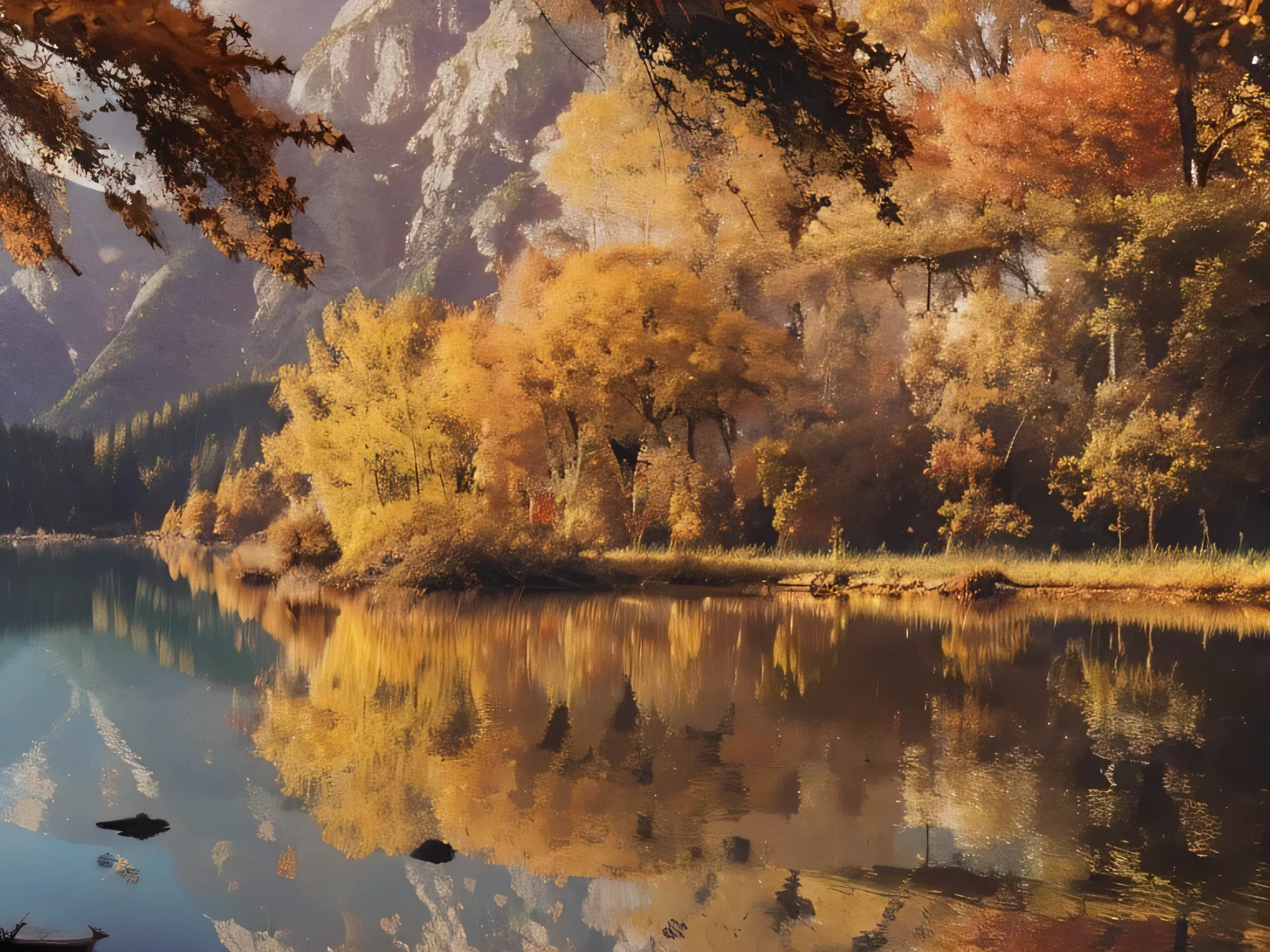 (((reflection)))，Lake view with mountains as background, beautiful lake, Colors reflected on the lake, stunning natural background, Really beautiful nature, beautiful place,Beautiful scenery、colorful environment, 4 0 9 6, 美丽的reflection