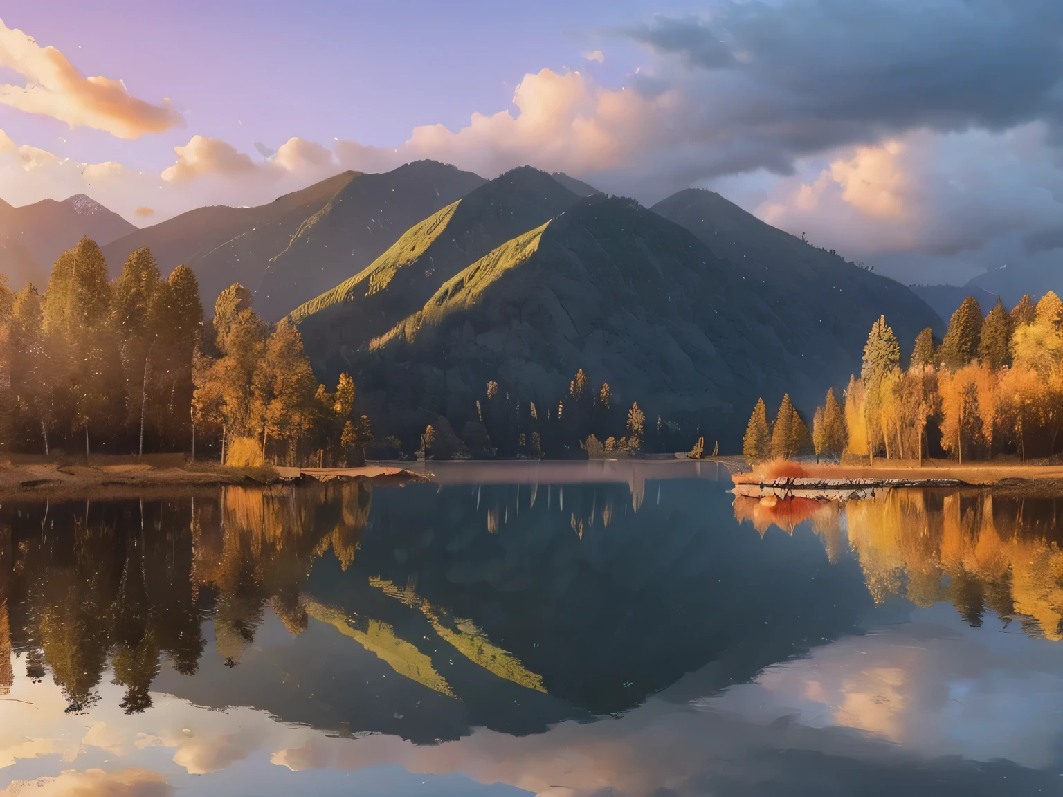 (((reflection))),Lake view with mountains as background, beautiful lake, Colors reflected on the lake, stunning natural background, Really beautiful nature, beautiful place,Beautiful scenery、colorful environment, 4 0 9 6, 美丽的reflection