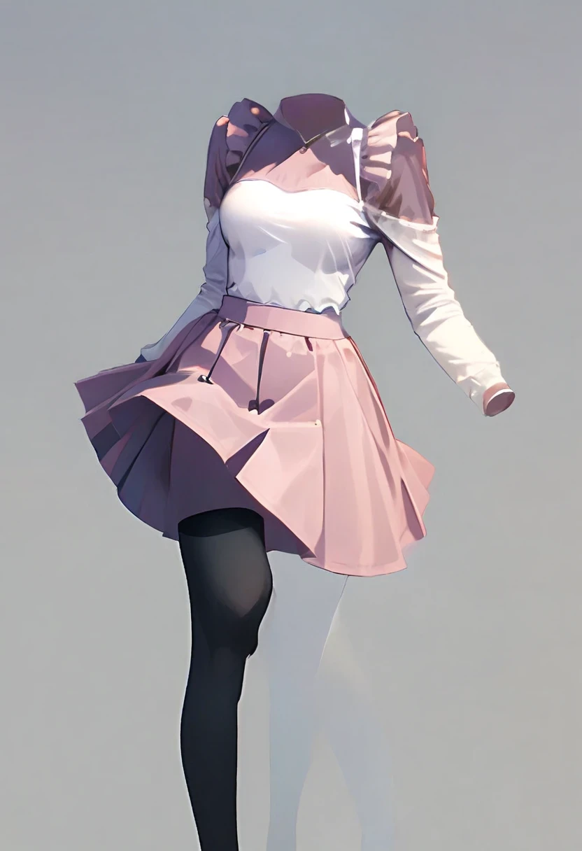 nobody, 1 girl, alone,Headless, no hands, No legs, There are no arms, No weapons, Simple background, laser,holographic,leishe,dynamic poses,