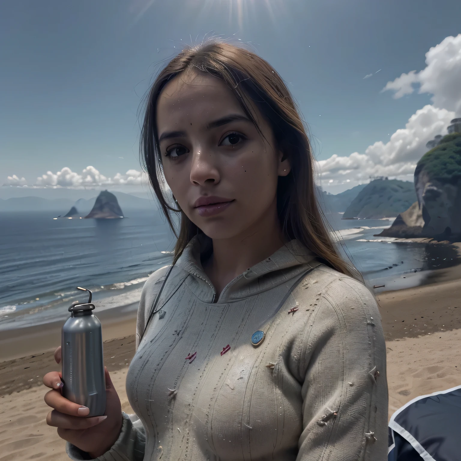 Ana de Armas ((selfie da parte superior do Rio de Janeiror do corpo, Feliz)), obra-prima, melhor qualidade, ultradetalhado, sozinho, ao ar livre, (noite), montanhas, Natureza, (estrelas, ..lua) Alegre, Feliz, mochila, Saco de dormir, camping stove, bottled water, botas de montanha, Luvas, pullover, kalap, lanterna, floresta, pedras, Rio de Janeiro, madeira, smoke billowing, Sombras, contraste, clear sky, analogue style (matiz quente, tom quente): 1.2), Close-up, cinematiclight, side-lighting, Ultra high resolution, melhor sombra, .RAW, parte supeRio de Janeiror do corpo, Wearing Pullover Kodak Vision 3,