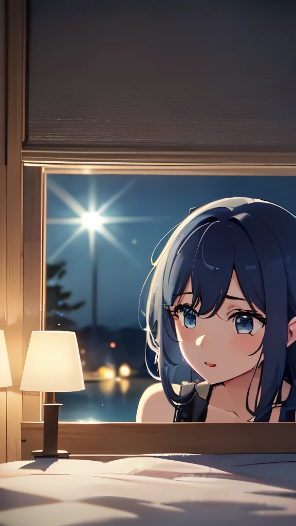 beautiful lighting, 1 girl, alone, Akane、open your mouth、Sex from behind、NSFW、microphone in hand、 on hair