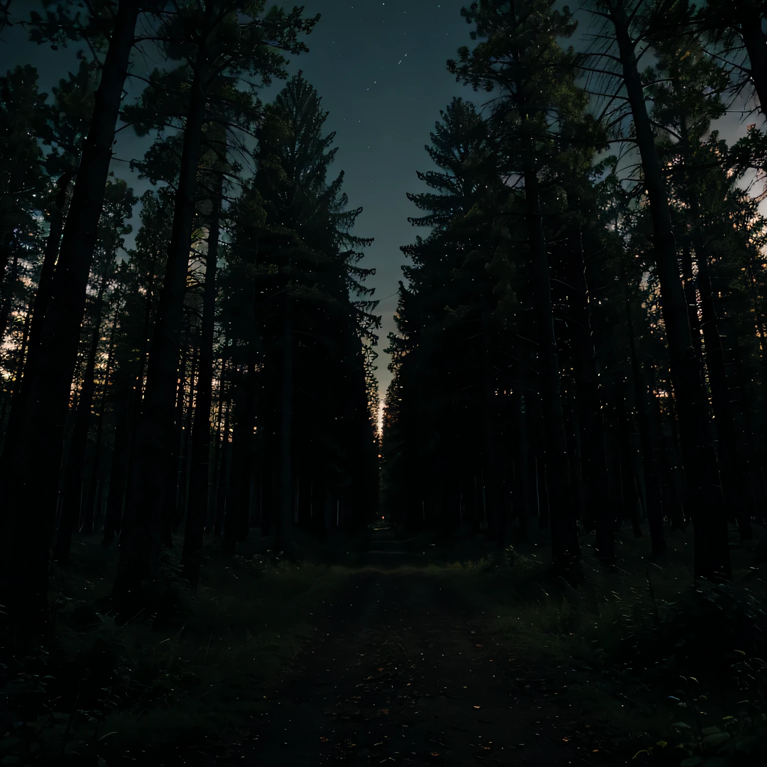 dark forest, night