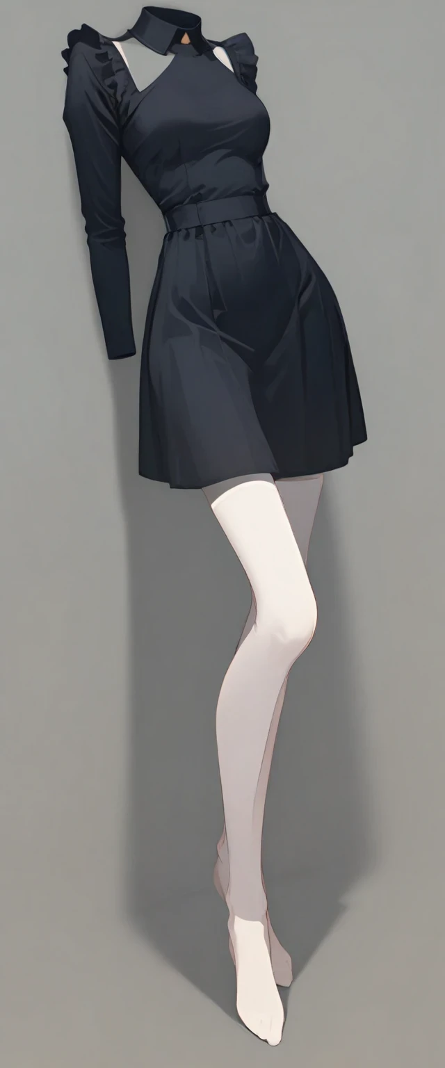 nobody, 1 girl, alone,Headless, no hands, No legs, There are no arms, No weapons, Simple background, skirt,