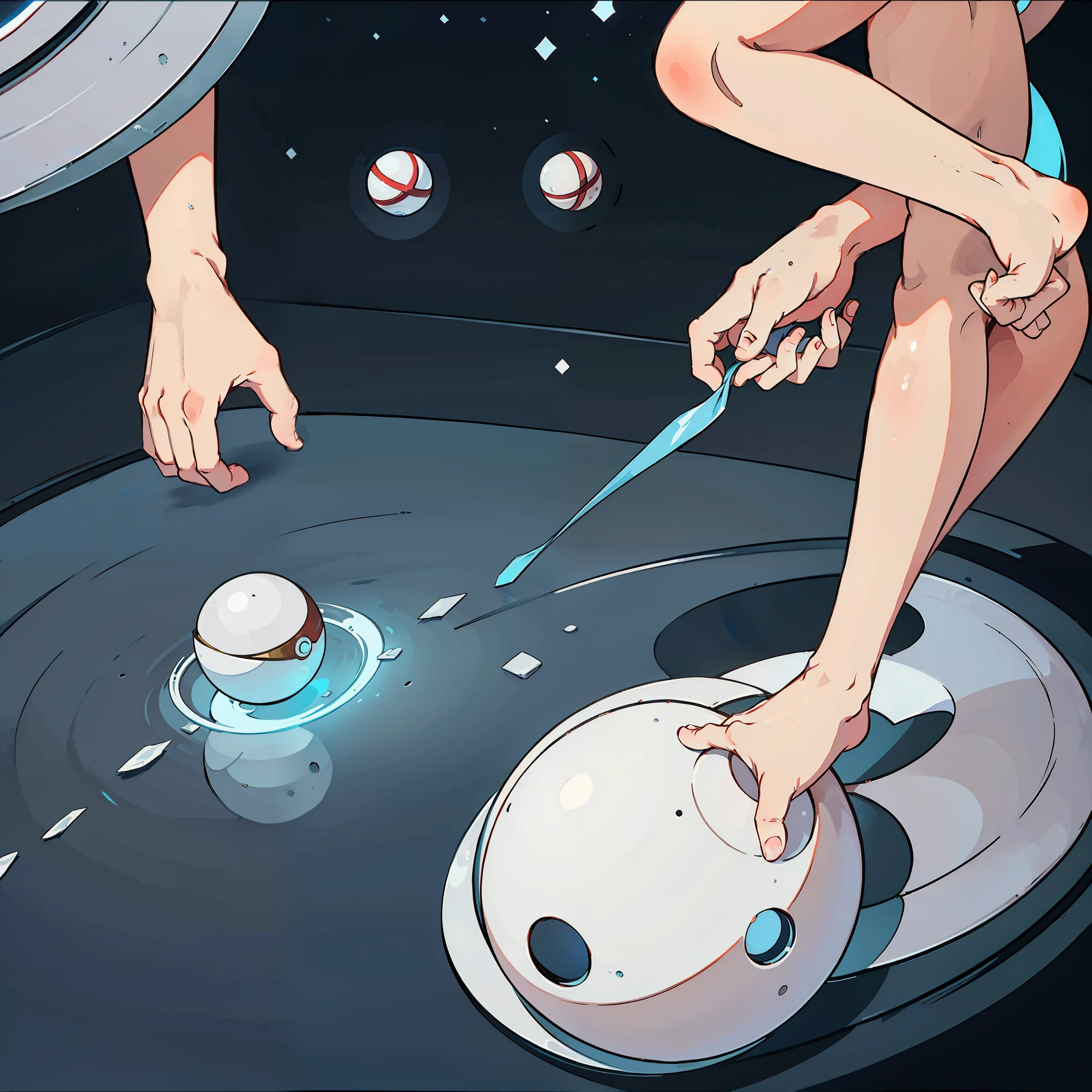 A solitary ball rolls in an incredibly spacious, sleek room, its smooth surface reflecting the precise contours of the pristine chamber. The room, adorned with gleaming, minimalist design elements, allows the sphere to bounce and roll with uninterrupted grace, each movement echoing softly throughout the expansive space. The muted lighting casts long, clear shadows, enhancing the sense of emptiness and tranquility. The air is still, the only sound the soft clicks and thumps of the ball as it continues its leisurely journey across the polished floor.