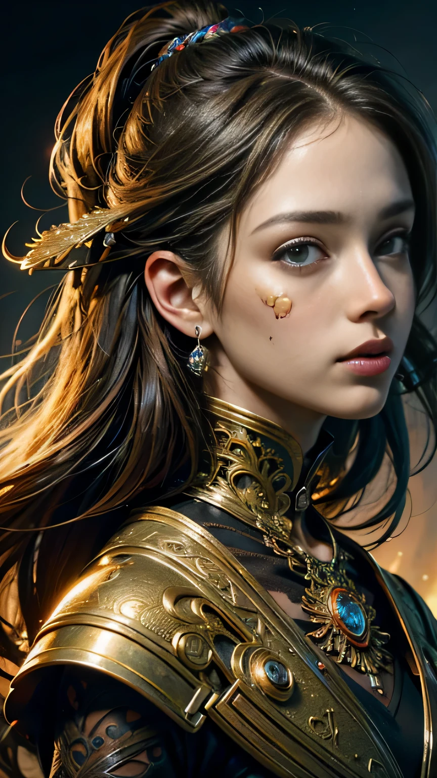 (masterpiece, top quality, best quality, official art, beautiful and aesthetic:1.2), (1girl), ((medium shot)), (((face to viewers))),, extreme detailed,(fractal art:1.3),colorful,highest detailed