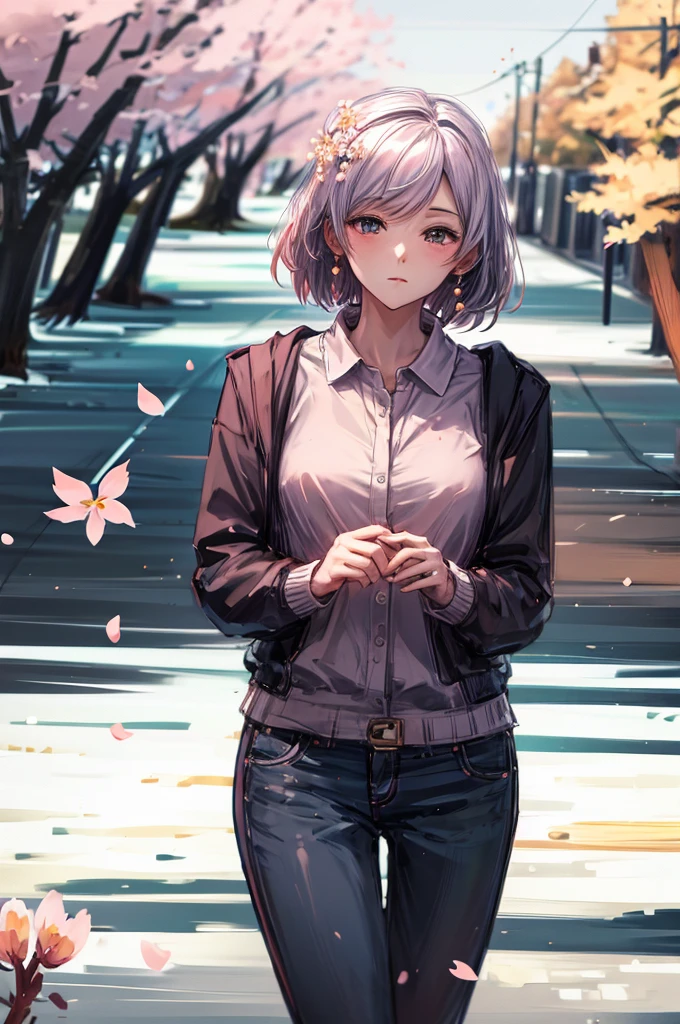 highest quality、Cherry blossoms at night、Cherry tree in full bloom、full moon、petal、light up、beautiful、fantasy