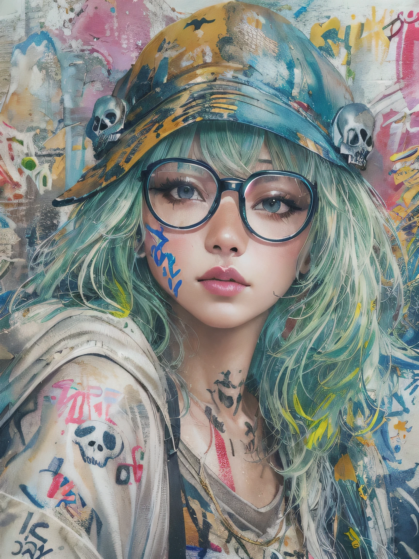 Um macaco macho pequeno, vestido como um pirata, with a pirate hat, an eye patch and a skull-patterned bandana, design de adesivo recortado com contorno branco em cores brilhantes e vibrantes em um adesivo de fundo branco kawaii, design de adesivo profissional, design plano, linhas vetoriais, adesivo, desenho --auto --s2