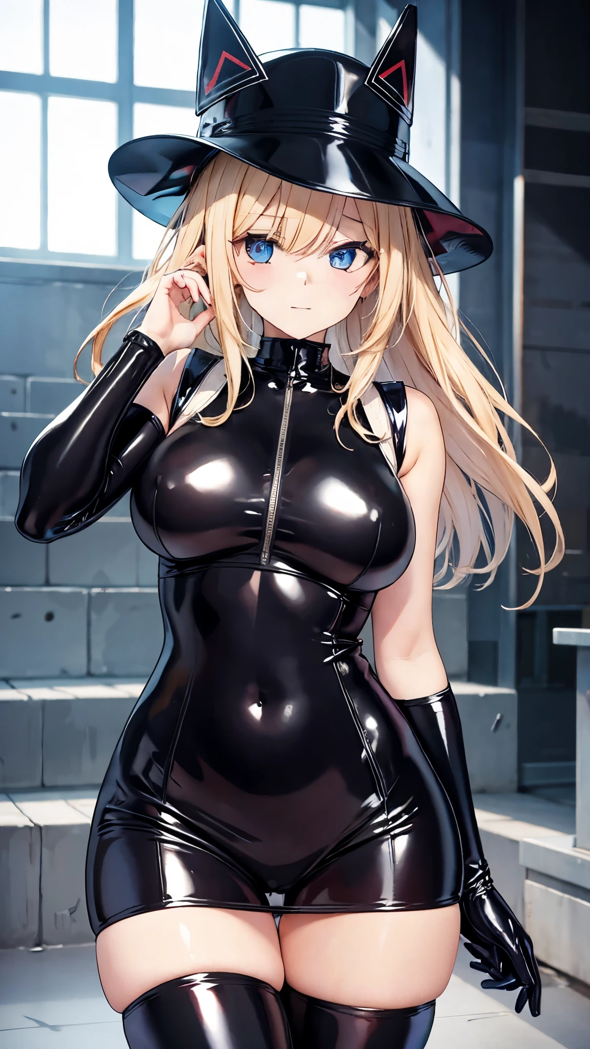 Frau in Latex Anzug