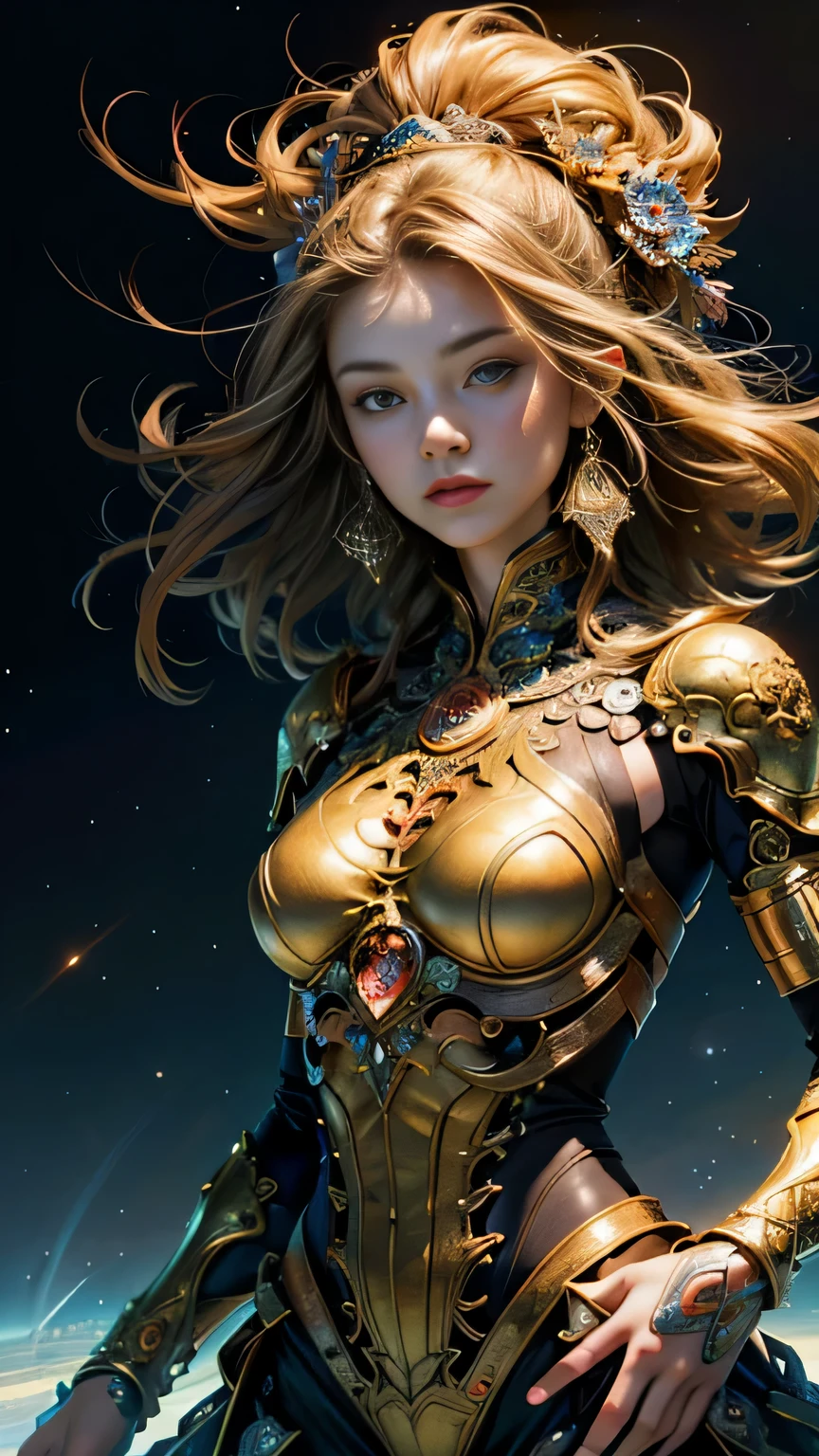 (masterpiece, top quality, best quality, official art, beautiful and aesthetic:1.2), (1girl), (((4/5 body shot))), (((face to viewers))),, extreme detailed,(fractal art:1.3),colorful,highest detailed
