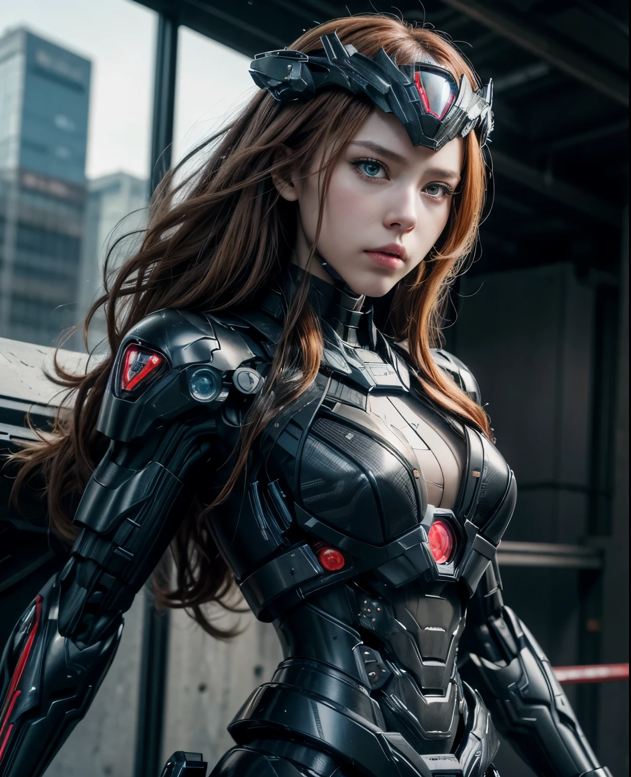  Super detailed, advanced details, high quality, 最high quality, High resolution, 1080p, hard disk, beautiful,(war machine),(black widow),(headgear),beautifulサイボーグ女性,Mecha cyborg girl,battle mode,Mecha body girl,She is wearing a futuristic war machine weapon mecha,