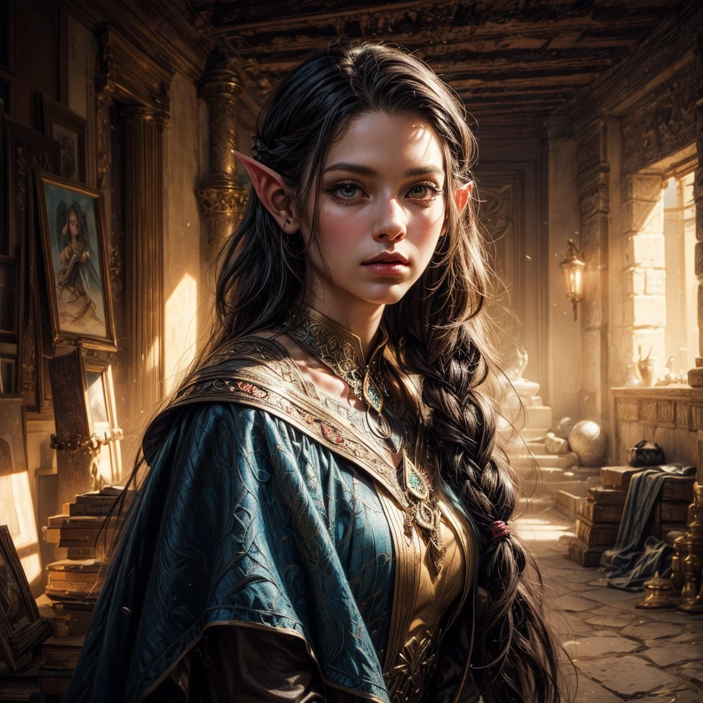 Arafed picture of a woman with white hair and elf makeup, detailed matte fantasy portrait, detailed fantasy art, hyper-realistic fantasy art, 4k fantasy art, realistic fantasy painting, Realistic fantasy artwork, Fantasy Portrait Art, im Stil von Anne Stokes, Portrait of a very beautiful elf, Portrait of an elf queen, Portrait of an elf, of an elden ring elf