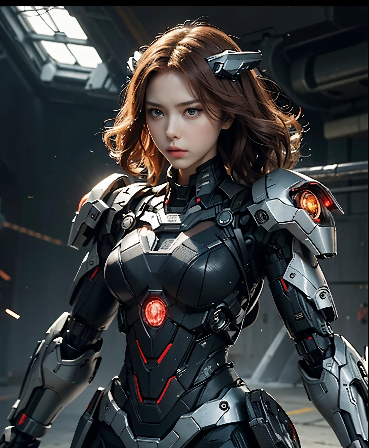 Super detailed, advanced details, high quality, 最high quality, High resolution, 1080p, hard disk, beautiful,(war machine),(black widow),(headgear),beautifulサイボーグ女性,Mecha cyborg girl,battle mode,Mecha body girl,She is wearing a futuristic war machine weapon mecha,full body shot