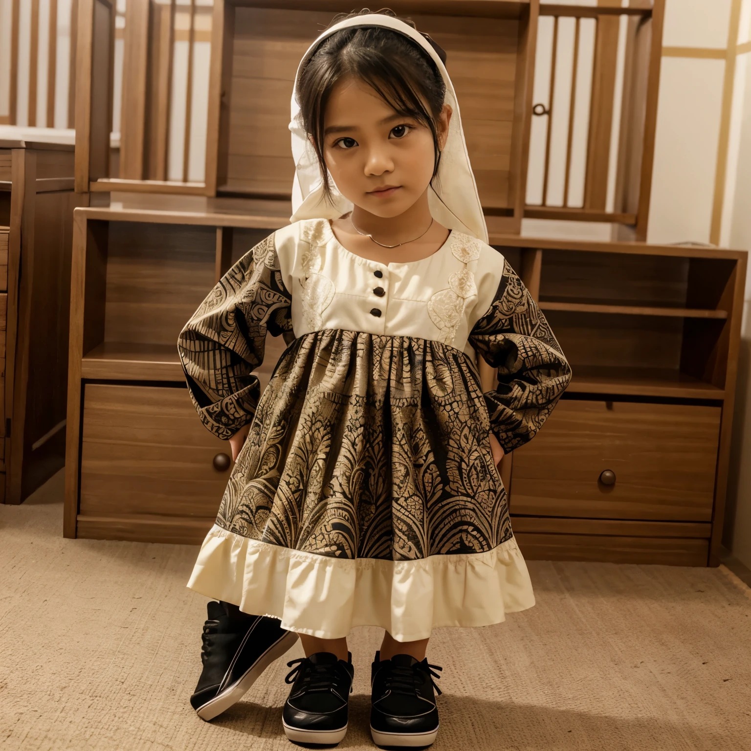 young girl long hair duabhi dress