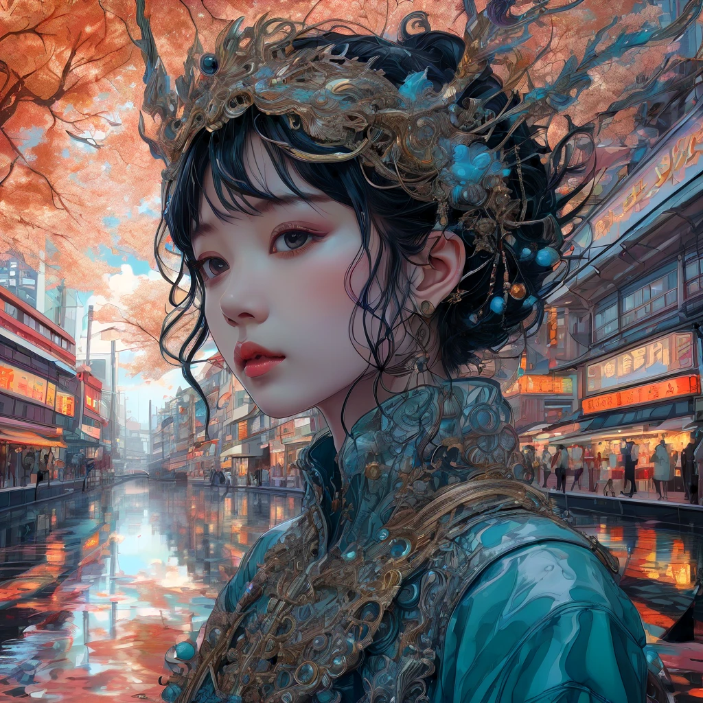 Reflection, aesthetic, extremely detailed, Reflection of Tsutomu Nihei, Anime, fantasy illustration, award winning, intricate details, realistic, Hyperdetailed, 8k resolution, symmetrical, strong strokes