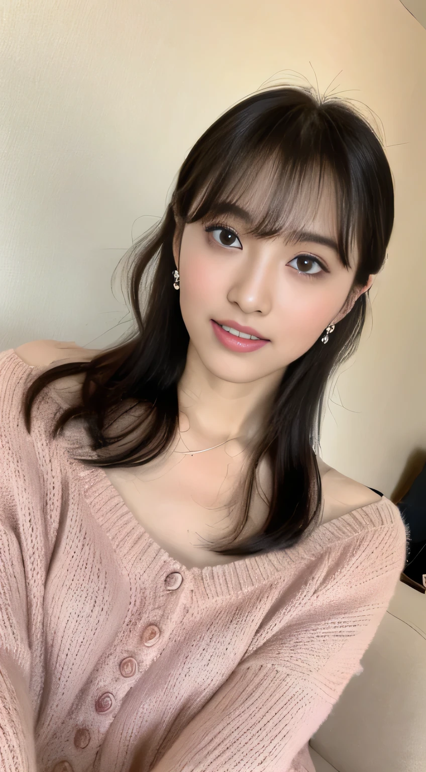 (8K, Raw photo, highest quality, masterpiece:1.5), Super detailed, ultra high resolution, 8k wallpaper, huge file size, (realistic, realistic Photo:1.37), Beautiful girl very knowledgeable, highly detailed face, very fine eyes, very fine skin, very fine fingers, very small nose, Highly detailed detailed mouth, highly detailed background, very detailed costume, perfect anatomy, Anatomically perfect hands, (whole body from thighs:1.5), (1 person), 20 year old female, beautiful Japanese faces, (young face), (perfect body:1.1), pure erotic face, slender body, slender body shape, The beauty of slim abs, thin waist, High-definition skin quality, Fair skin, glowing skin, ruddy skin, long and thin legs, light brown delicate soft hair, cute feminine hairstyle, layer cut, (dull bangs:1.2), natural smile, beautiful teeth, beautiful small face, realistic face, beautiful actress'natural makeup, double eyelid, beautiful thin eyebrows, fine long eyelashes, charming brown eyes, Plump and glossy pink lips, My cheeks turned red, necklace, earrings, beautiful and detailed eyes, well-shaped small breasts, Cute little pink areolas, plump ass, stare at the viewer with a greedy expression, dynamic lighting,
((She is wearing a light green sweater made of Latin fabric with a plunging neckline。., Topless, I can see your chest)),
Large terrace of luxury resort, (white room), blur the background,
((She is reclining beautifully on the plush sofa., spread your legs, Touching your own with your hands)),
tilt your head a little, perspective from above,
The bright morning light illuminates the area,