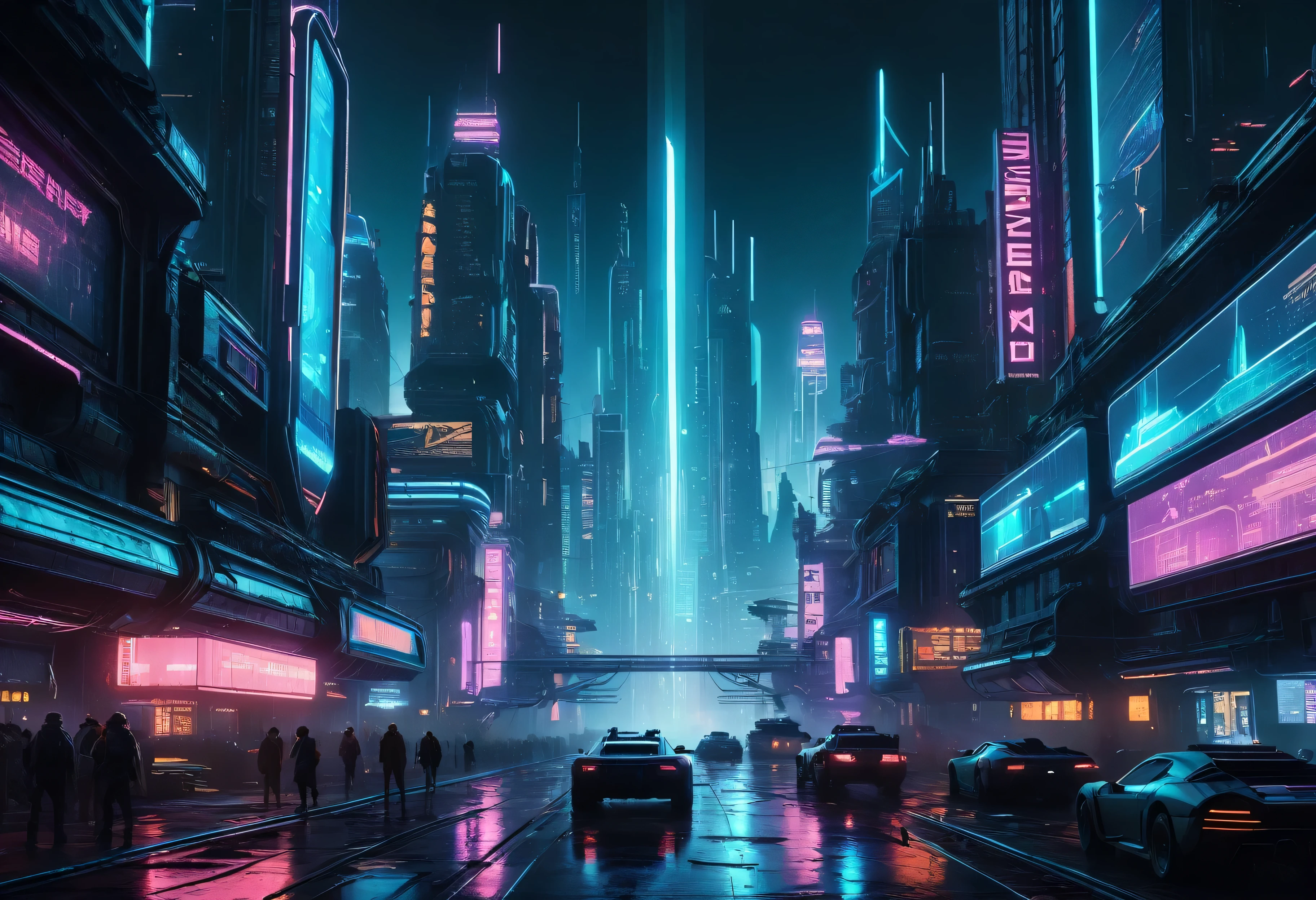 pelicula de ciencia ficcion, paisaje urbano futurista, advanced technology, flying vehicles, dynamic lighting, colores neon, estilo ciberpunk, high-tech devices, personajes detallados, efectos CGI realistas, Immersive atmosphere, dystopian environment, post-apocalyptic world, tonos oscuros y arenosos, cinematic masterpiece:1.2