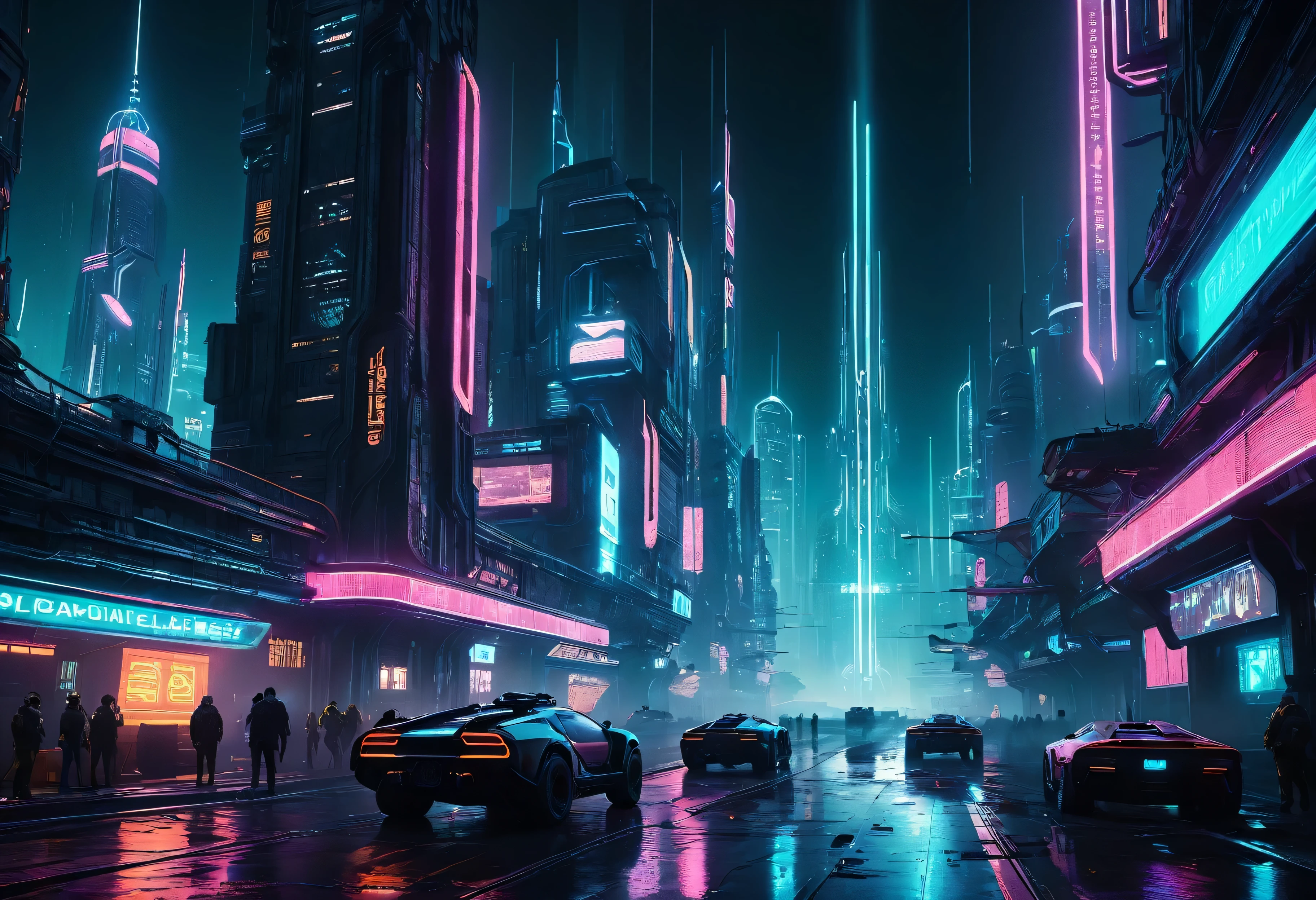 pelicula de ciencia ficcion, paisaje urbano futurista, advanced technology, flying vehicles, dynamic lighting, colores neon, estilo ciberpunk, high-tech devices, personajes detallados, efectos CGI realistas, Immersive atmosphere, dystopian environment, post-apocalyptic world, tonos oscuros y arenosos, cinematic masterpiece:1.2