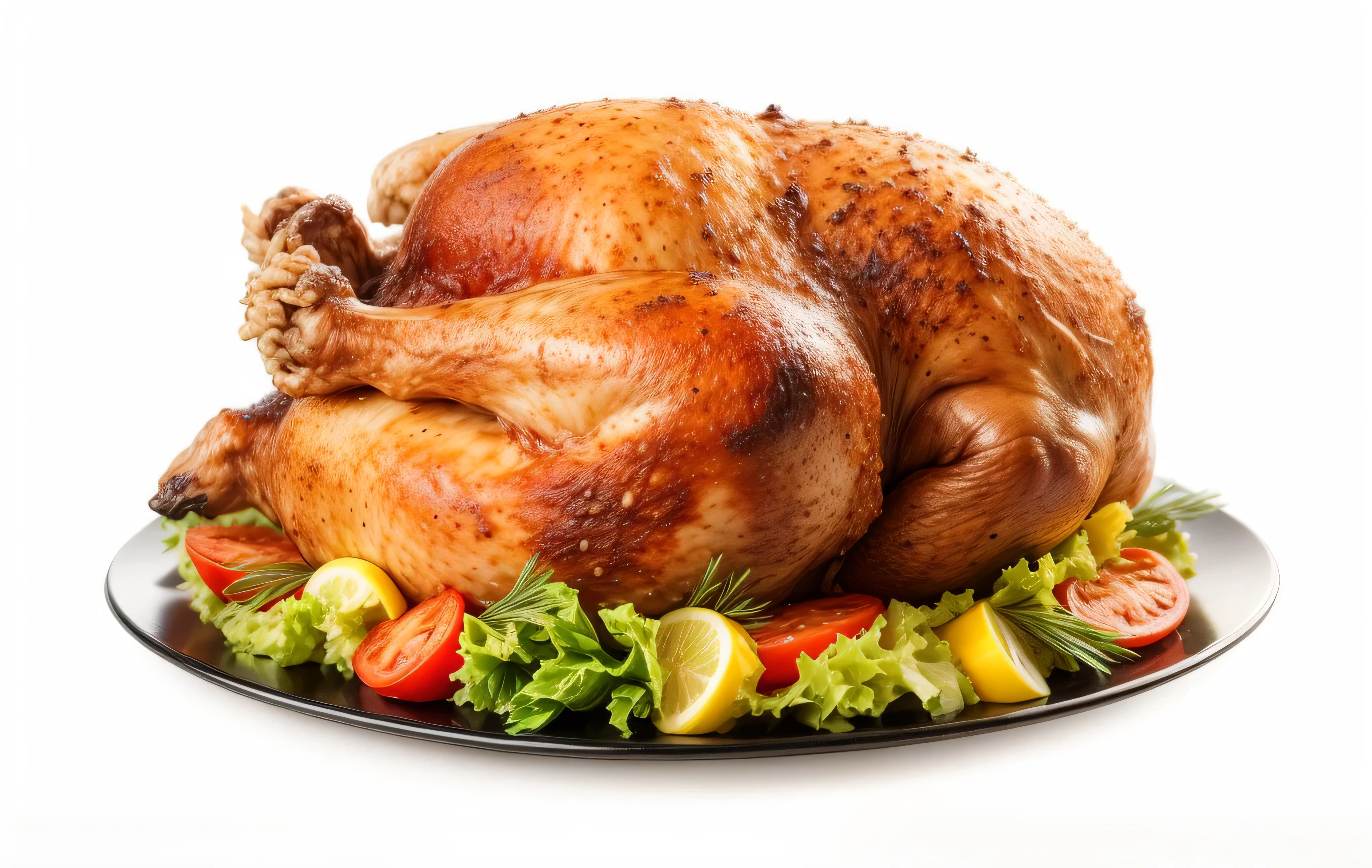 a close up of a turkey on a plate with vegetables, chicken, holiday season, grilled chicken, 15081959 21121991 01012000 4k, high contreast, super high resolution, food commercial 4 k, a hyper realistic, very very realistic, high quality food photography