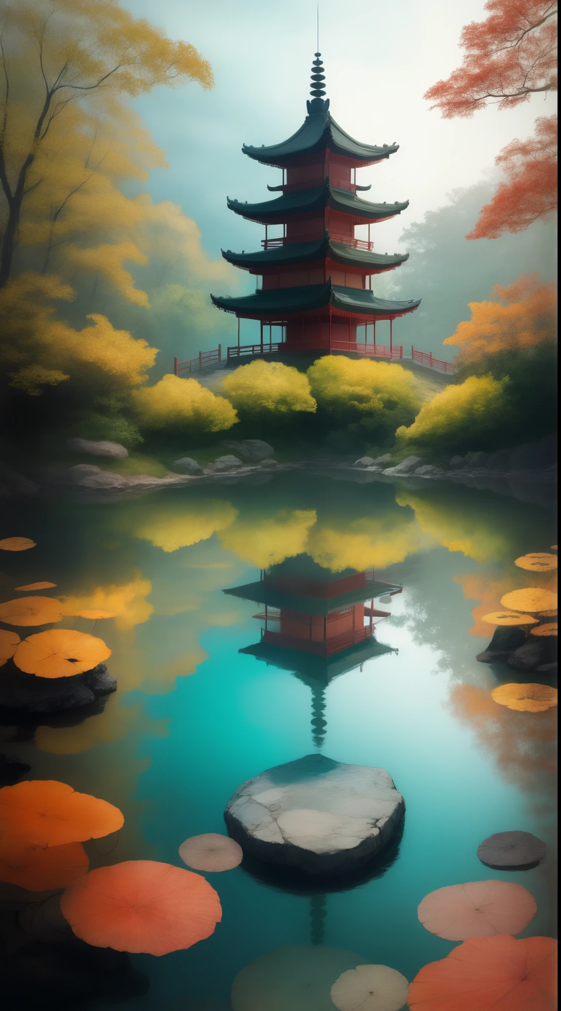reflection，Leifeng Pagoda，underwater world，best quality
