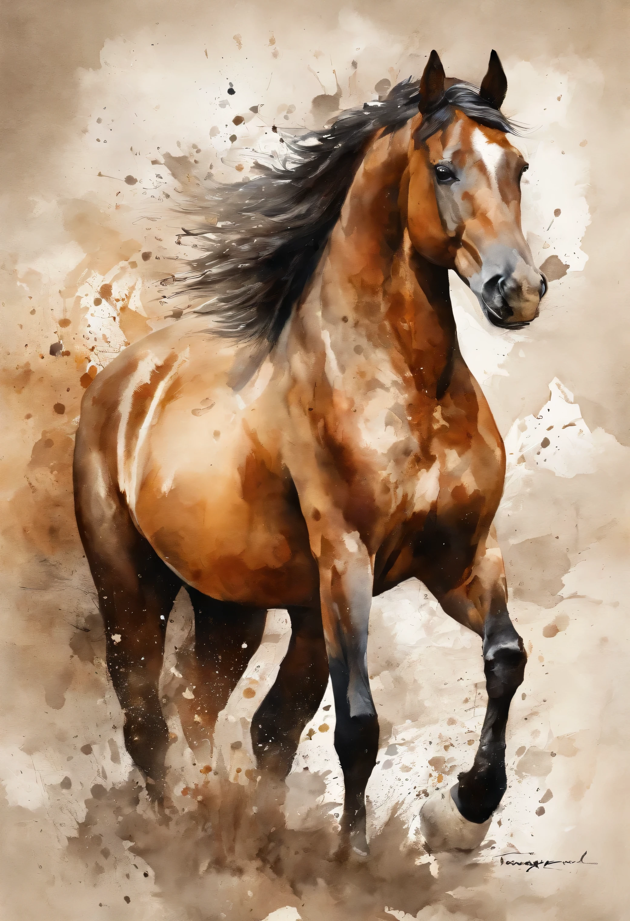 mighty horse painting with a splatter background and spray paint effect, beige colors, by Eugeniusz Zak, watercolor art, by Károly Lotz, watercolor painting, watercolor painting style, watercolor detailed art, by Reuben Tam, watercolor digital painting, watercolor paint, masterfully detailed watercolor, watercolor art, Grzegorz Rutkowski
