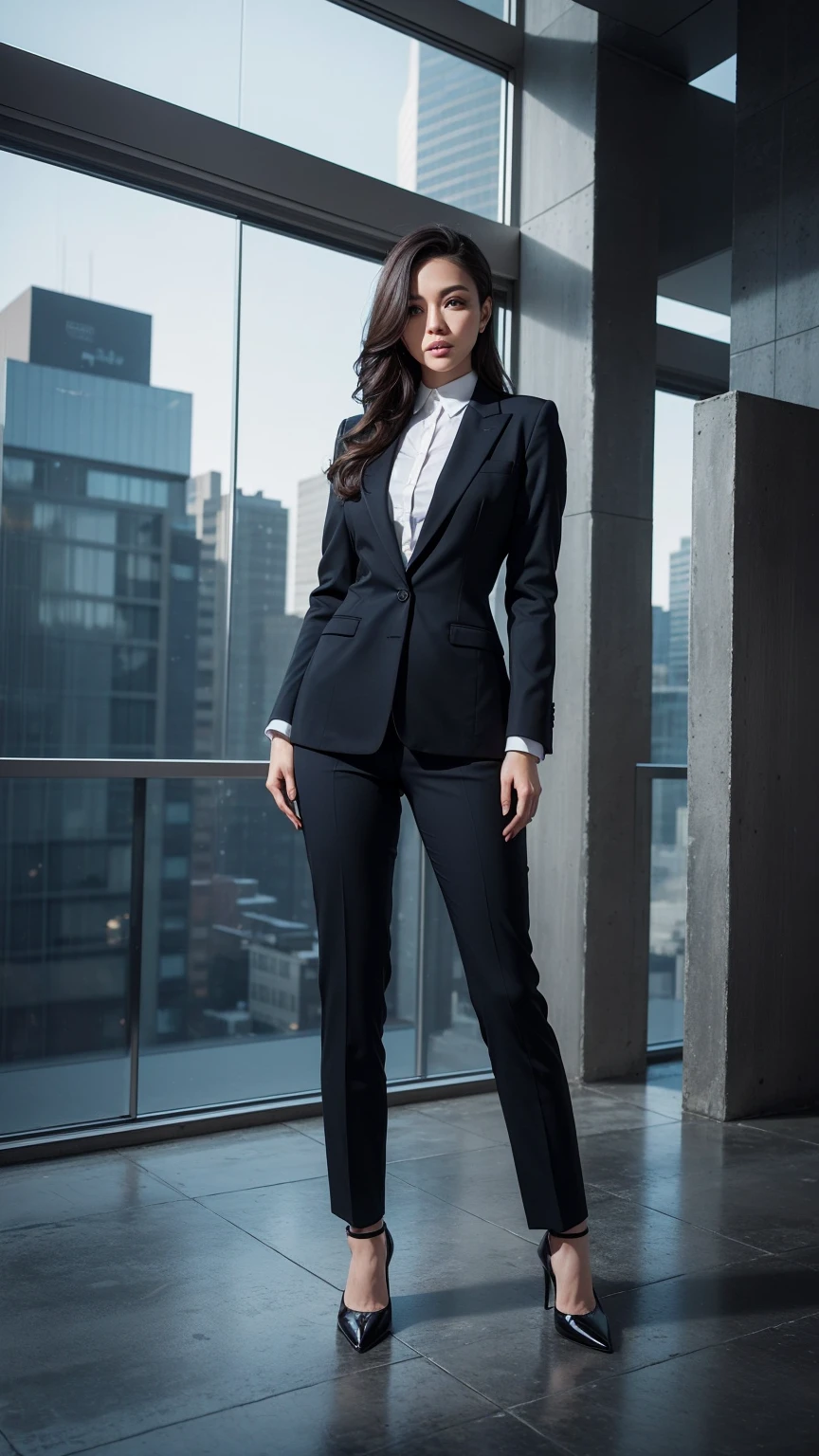 Architect:
She wears a sophisticated, tailored suit that exudes a blend of creativity and professionalism. A set of precision tools, like a sleek compass and architect's scale, are carefully arranged in her pocket. Blueprints peek out from her portfolio, revealing the intricate designs she envisions. Her attire speaks to the fusion of artistry and precision, shaping the skylines of tomorrow.