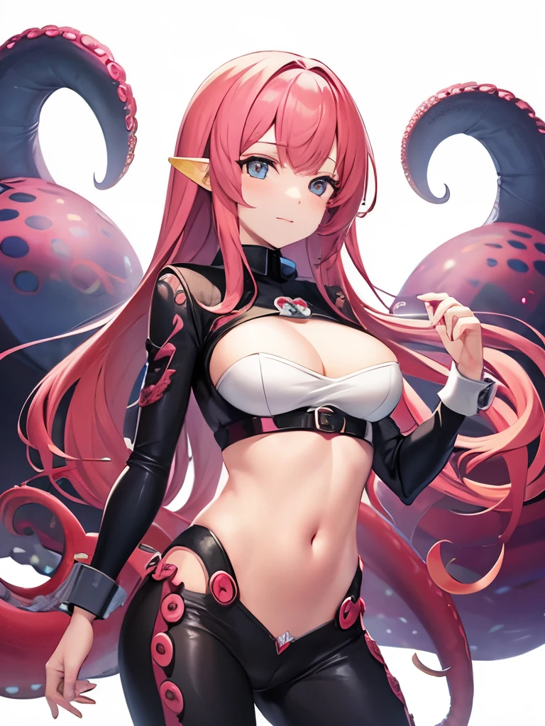 Beautiful girl anthropomorphic octopus anime sensitive