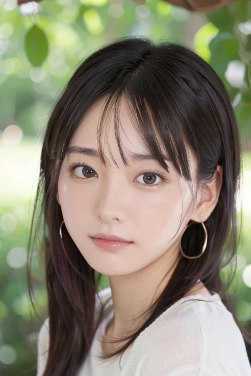 Match YuiAragaki,live-action,4k,22-year-old woman,super close up of face,sexy look,one person,black hair,long hair,evening