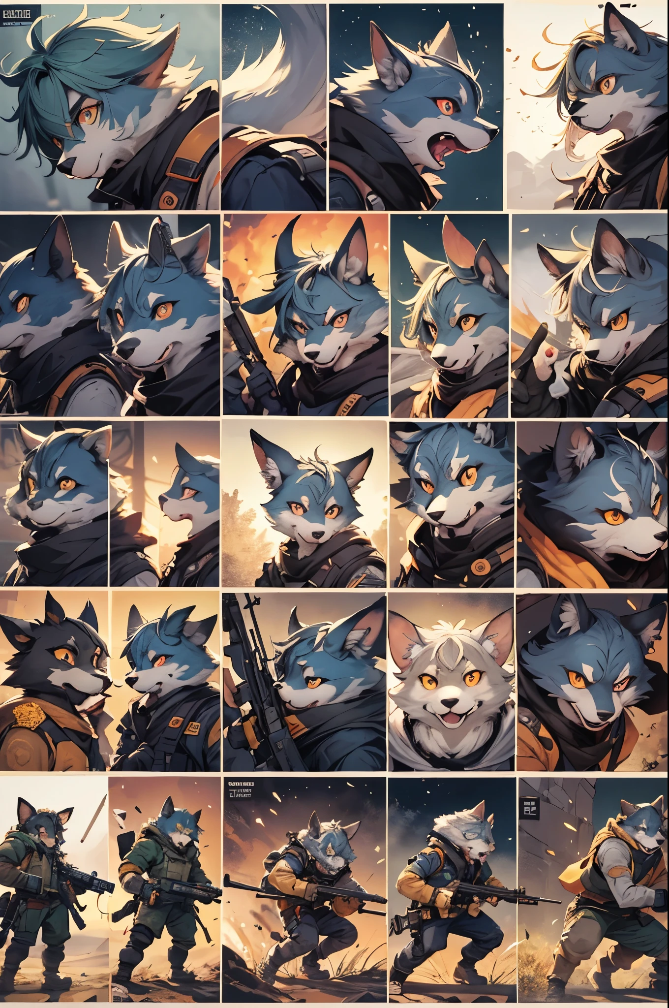 top quality, best quality, highres, masterpiece, super high resolution, detailed background, street, gasping for air(super handsome boys, dog)police officer, swat, police uniform, 6+boys, 6+girls, absurdres(highly detailed beautiful face and eyes)perfect anatomy, good lighting, cinematic shadow(kemono, furry anthro)assorted expressions, assorted poses, assorted angles, full body, upper shot, dynamic angle(boys comic-like panel layouts, speech balloon, English text, Hand-drawn sound effects stickers used in battle comic),