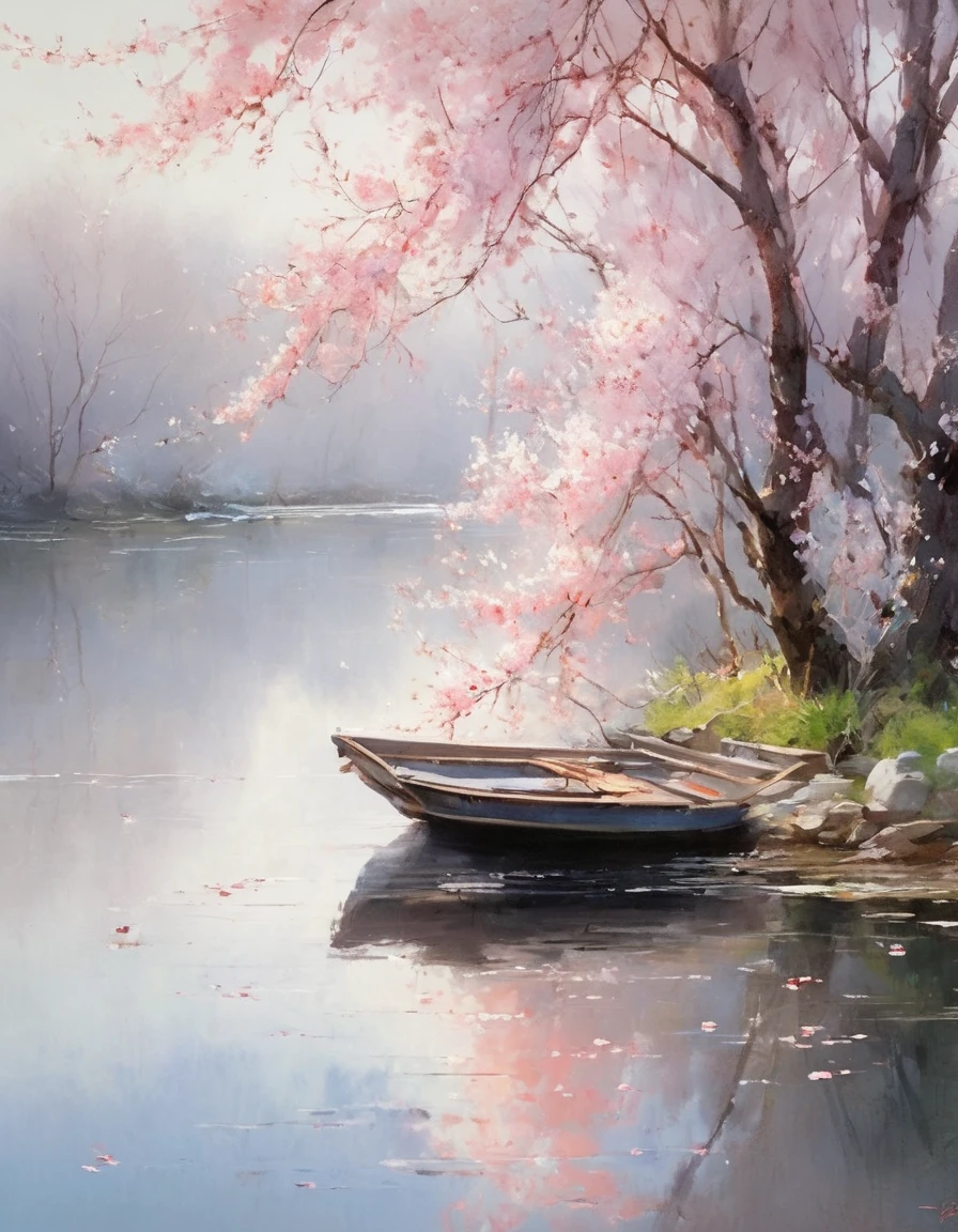 As a prodigious master of contemporary art, I envisage an exquisite portrayal of the theme "reflection" set along the banks of a tranquil river. Imagine this: a picturesque scene where cherry blossoms bloom abundantly along the river's edge, their delicate pink petals swaying gently in the breeze. My prompt calls for the creation of a hyper-realistic illustration capturing the mesmerizing sight of these blossoms mirrored flawlessly on the calm surface of the water. Each petal, each branch, is meticulously rendered to perfection, creating a scene of unparalleled beauty and tranquility. Through meticulous brushwork or digital wizardry, I shall bring this vision to life, inviting viewers to immerse themselves in the serene harmony of nature's reflection. This masterpiece will evoke a sense of wonder and reverence, celebrating the timeless beauty of the natural world and the artistry of its reflection.