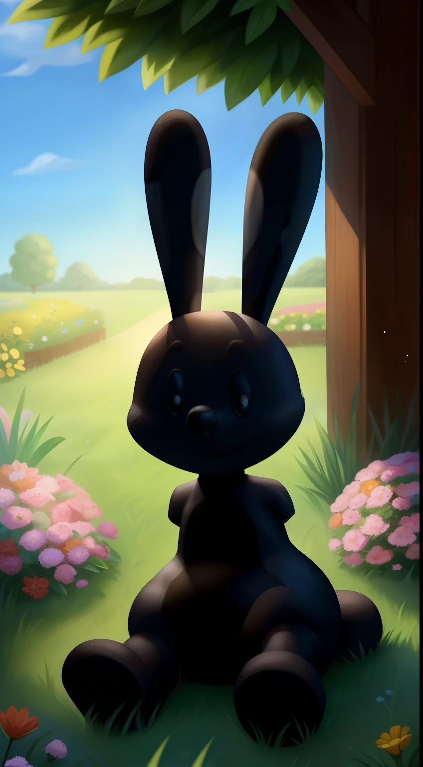 A rabbit named Oswald sits in a lush garden, Surrounded by vibrant flowers and tall green grass. The garden is bathed in warm sunlight, Create a soft and dreamy atmosphere. Oswald's fur is fluffy、white, Ears are long and droopy,twitching curiously. his turn, innocent eyes are dark brown,Shining with naughty light. Oswald's pink nose wiggles as he sniffs the flowers. as he gnaws a carrot,His little paws rest gently on the ground. The garden is filled with the chirping of birds and the gentle hum of bees. Oswald's cute little tail is wagging happily,Enjoy the peaceful environment. This scene is captured in stunning illustrations, Every detail has been carefully crafted. Artworks show the beauty of nature, Portraying Oswald as a cute and lively rabbit in a peaceful setting. Bright and vivid colors, Add a touch of whimsy to artwork. Lighting highlights Oswald's fluffy fur,and highlights the bright colors of the garden. Best overall image quality, Features ultra-detailed features that bring scenes to life. it's like a masterpiece, Has a photo-like realism. This tip combines natural elements, Innocence, And the loveliness in beautiful artwork.