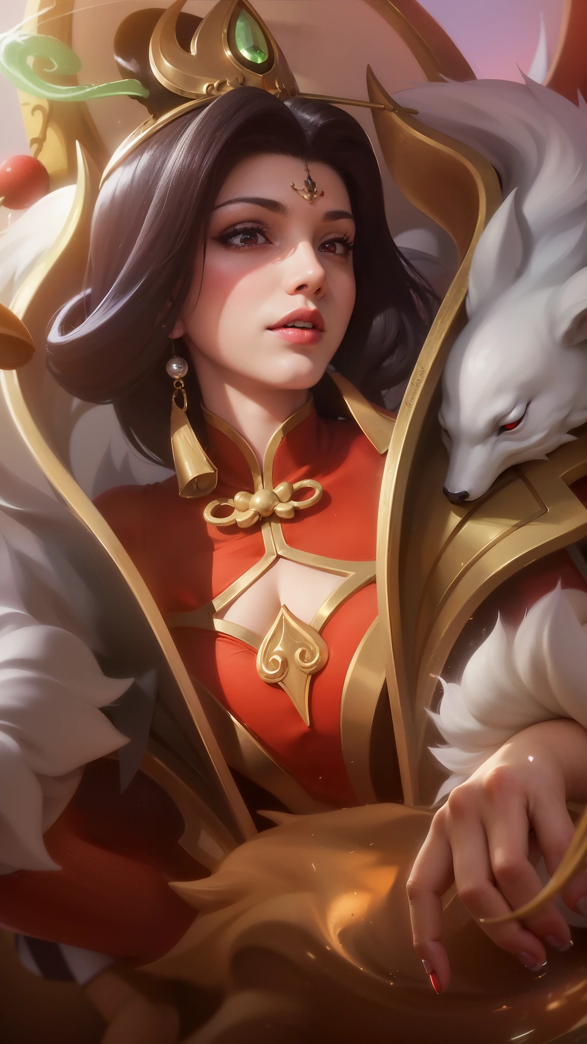 (female:1.2), 8k, ultra hd, ultra detailed texture, hyper realistic, masterpiece, detailed texture, detailed face, detailed skin, detailed lighting, (photorealistic:1.5), best quality, beautiful lighting, cinematic lighting, professional lighting, ultra highres, realistic, detailed hair, real hair, high quality, (realskin:1.5), extremely detailed, finely detail, ultra-detailed, 1girl, solo, standing, demon horns, (red eyes:1.5), v-shapped eyebrow, lips, red lips, evil smile, nose, make up, pretty, beautiful, long hair, black hair, high ponytail, large breasts, cleavage, armpit, navel, stomach, black armor, pauldrons, bare shoulders, shoulder armor, thigh high, sleevless, detached sleeves, breastplate, gauntlets, karina \(mobile legends\), depth of field, looking aways, white skin, skin tight, amazing pose, outdoors, glowing, dark view