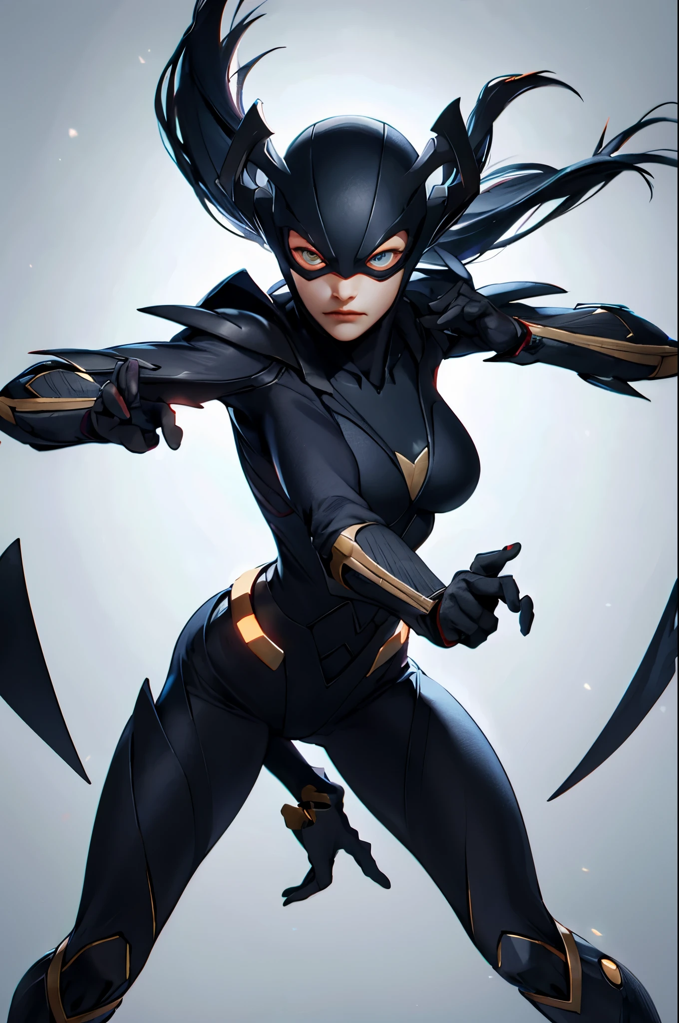 (Marvel's Black Panther, based on the costumes from the Marvel films), (work of art), (ultra detailed), cinematic, (8k resolution), (extremely detailed and technological), Abstract expressionist painting "Hyperion", Black Panther Goddess , technological armor, swimsuit armor showing pussy, epic technological image, epic posture, legendary, crouched posture with hands on the ground, flexible body, legs spread sexy. dark environment, digital painting, concept art portrait of the character, (sexy female body with curves, ((face completely covered black panther)), eyes shining with energy, impressive cleavage, very open, (extremely long and beautiful natural breasts, big, breasts popping out of the cleavage, dark nipples showing), Get close to emphasize the beautiful cleavage, close-up on the sagging breasts), the most beautiful and sexiest character of all.