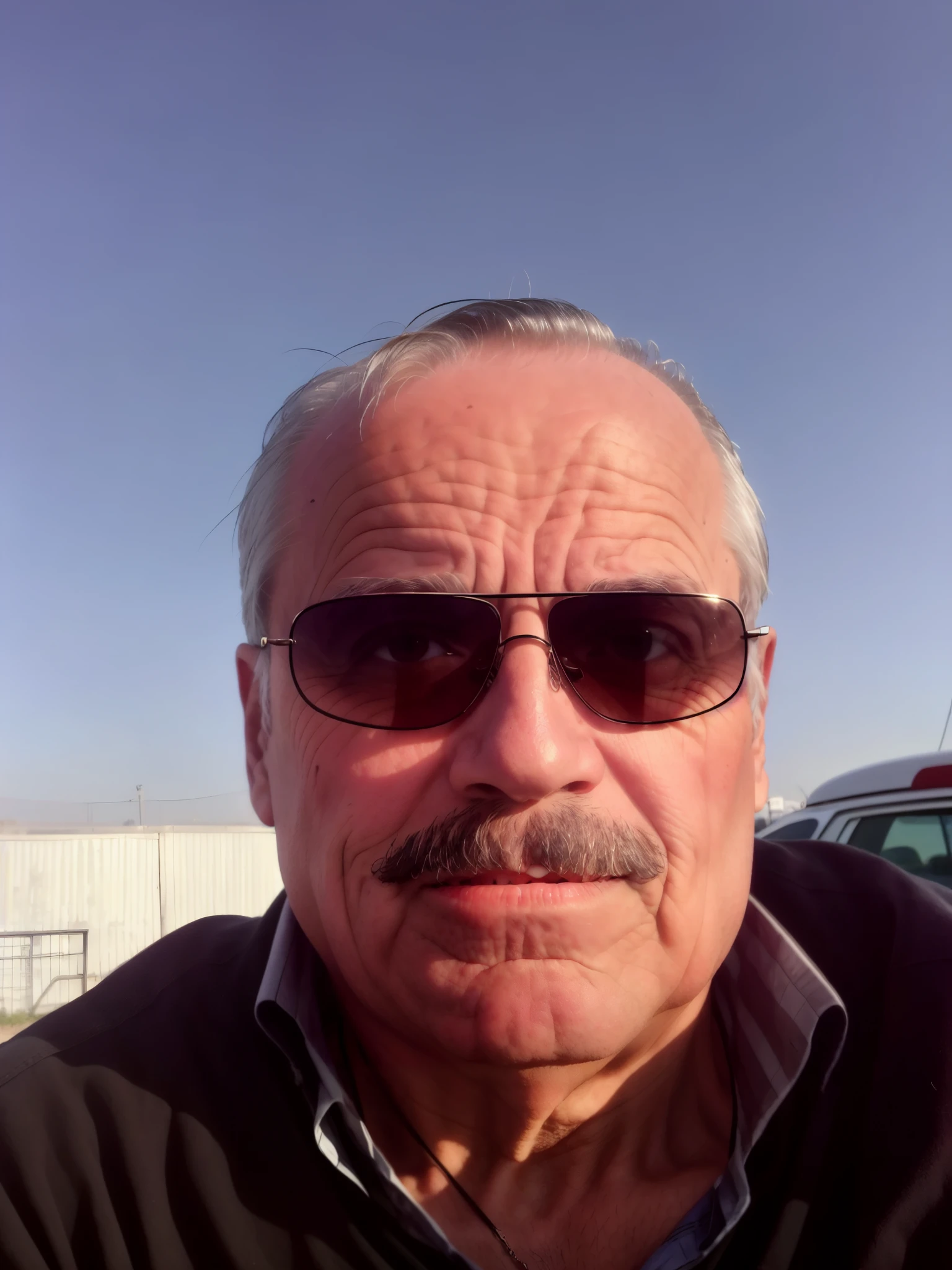 Arafed man in sunglasses and mustache in car, he is about 60 years old, He is about 50 years old, He is about 50 years old, he is about 60 years old, Encho Enchev, he is about 7 0 years old, photo of a 50 year old white man, 5 0 years old male