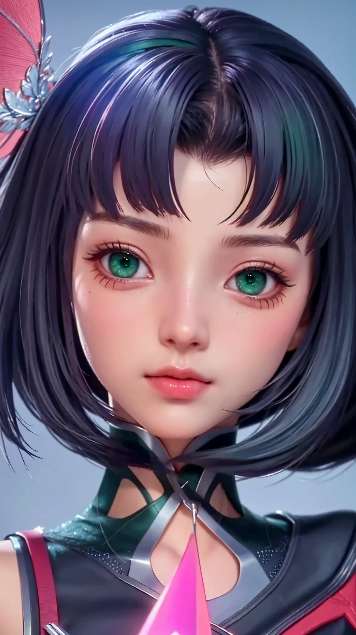 Photorealistic:1.4, 1girl, detailed face, detailed hair, detailed eyes, (green eyes), sunlight, (skin texture:1.2), (hyperrealism:1.2), sharp focus, focused, (cinematic lighting)