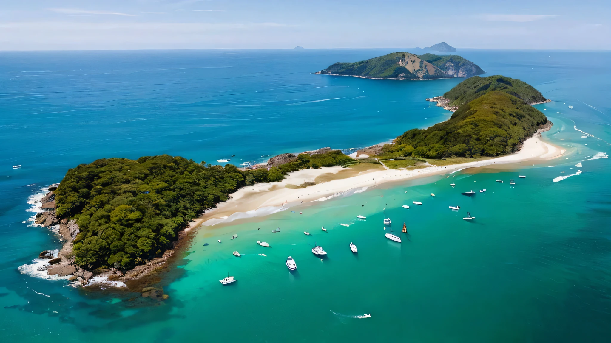 Arafa island with beach and several boats in the water, by Felipe Seade, malika favre, by Fernando Gerassi, por Manuel Franquelo, Abel Tasman, golden bay new zealand, by Roberto Parada, by Luís Miranda, rio de janeiro, lindo ambiente, by Antônio Parreiras, seu madruga