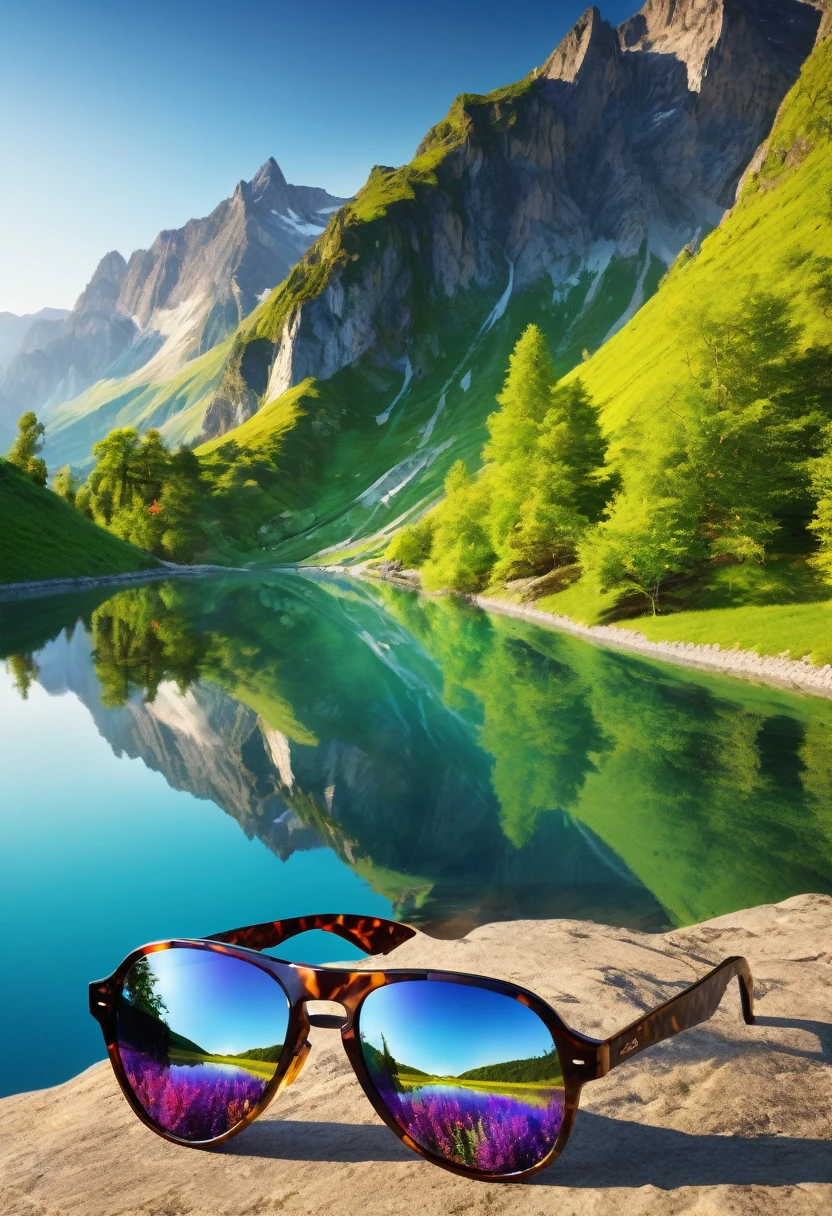 (best quality,4k,8k,highres,masterpiece:1.2),ultra-detailed,(realistic,photorealistic,photo-realistic:1.37),reflection of a landscape on sunglasses,clear and detailed sunglasses,beautifully designed sunglasses,landscape reflected on lenses,crystal clear lenses,shiny sunglasses,reflections shimmering on sunglasses,lush green landscape on sunglasses,serene reflection in sunglasses,mesmerizing sunglasses,meticulously crafted sunglasses,landscape reflected in every detail,colorful reflection on sunglasses,lenses reflecting the vibrant colors of the landscape,sharp focus on sunglass lenses,mirror-like effect on sunglasses,perfect symmetry and alignment of the landscape in the reflection,highly realistic reproduction of landscape on the sunglasses,precise depiction of the landscape on the sunglasses,reflection bringing the landscape to life,impeccable representation of the landscape on the sunglasses,highly-detailed rendering of the landscape on the sunglasses,immersing the viewer into the reflected landscape,vibrant and vivid colors enhancing the reflection on the sunglasses,creating a surreal visual experience with the reflected landscape,meticulous attention to detail in capturing the reflection on the sunglasses,masterfully capturing the essence of the landscape in the sunglasses' reflection,photorealistic depiction of the landscape on the sunglasses,landscape transforming into a work of art on the sunglasses,bringing the beauty of the landscape to the sunglasses in stunning detail,creating a harmonious blend between sunglasses and landscape,masterfully combining the elements of sunglasses and landscape into a mesmerizing image,enhancing the aesthetics of the sunglasses with the captivating reflection of the landscape,immerse yourself in the beauty of the landscape through the reflection on the sunglasses,sunglasses acting as a window to the picturesque landscape.