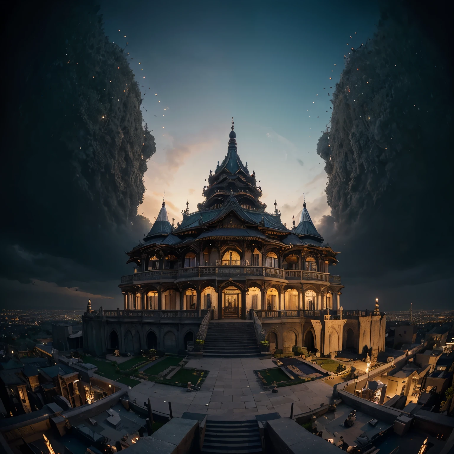 absurdres, highres, ultra detailed, (1men:1.3),
BREAK
Design a beautiful temple scene, with intricate architecture, lush gardens, and a sense of peace and spirituality. Create an image of a destructive demon, with fearsome features, dark powers, and a thirst for chaos and ruin. Design an image with a fisheye lens effect, capturing a wide field of view with a distinctive, curved perspective. Create a rooftop view in an urban setting, with panoramic cityscapes, dramatic skylines, and a sense of elevation. Illustrate a tender moment between a parent and , capturing their bond, love, and connection. Illustrate an image using pointillism, with tiny dots of color meticulously placed to create a cohesive and visually stunning whole.