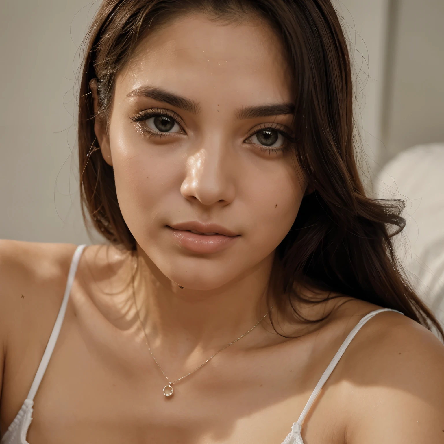 Crie uma mulher muito gostosa, branca loira, parecendo uma modelo, fazendo poses sexuais e gestos, totalmente nua