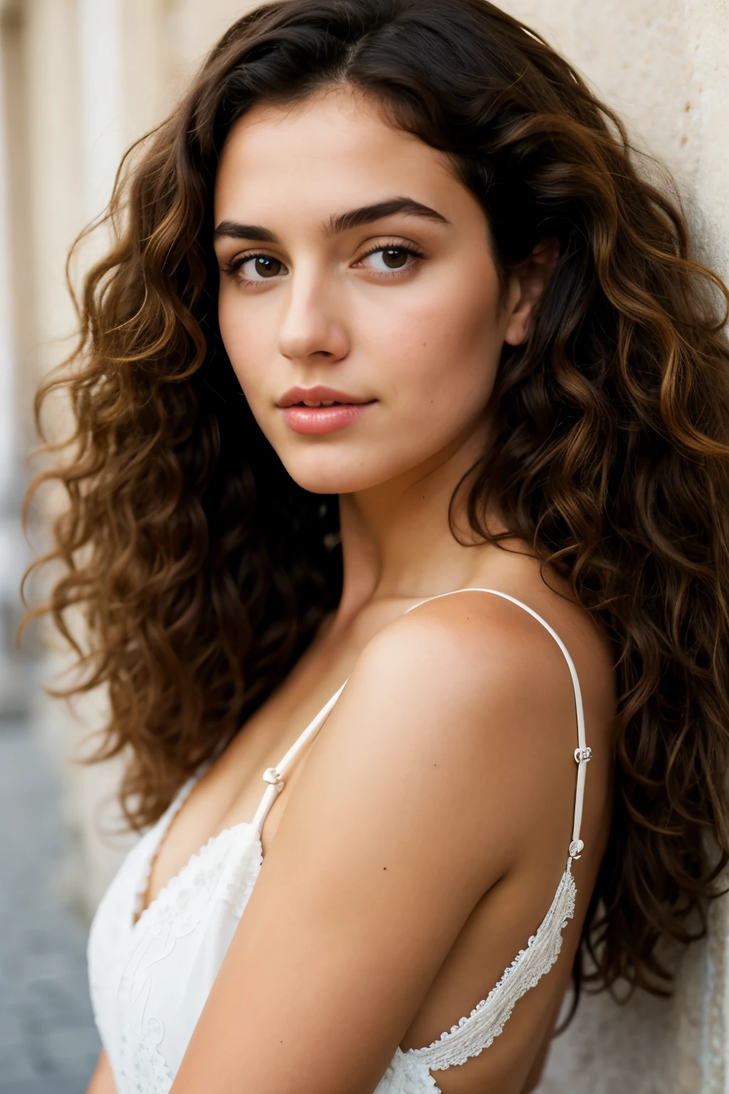 Girl with curly hair