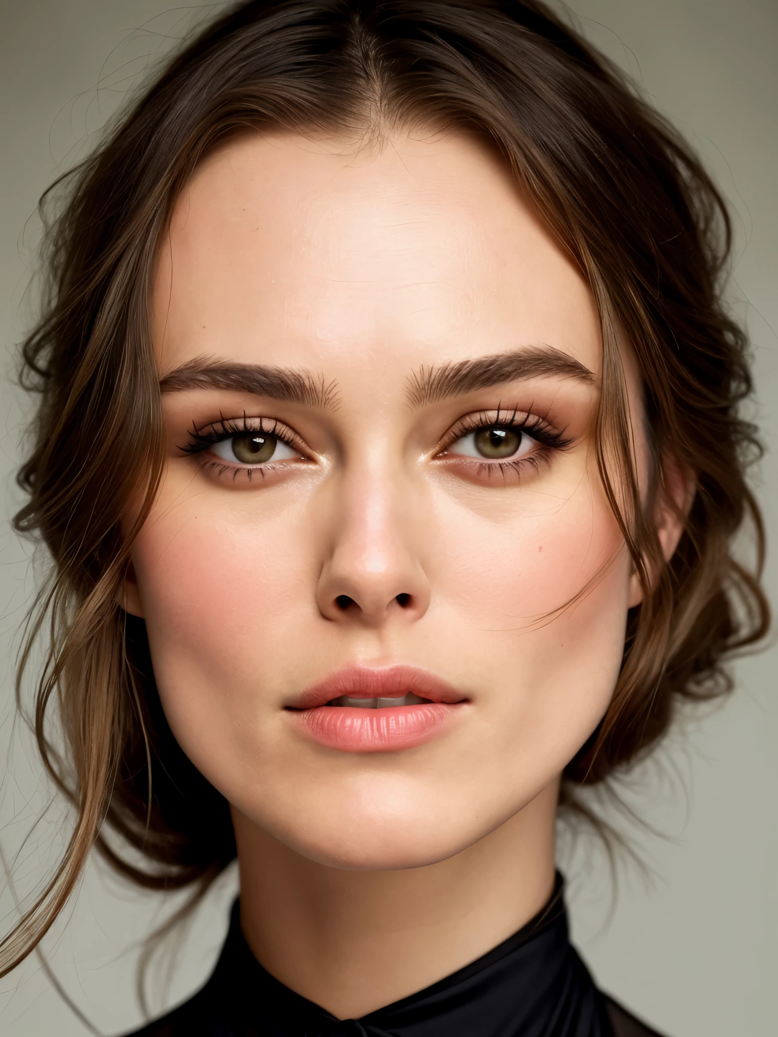 close up portrait of Keira Knightley, plump face, extremely gorgeous, by Flora Borsi, style by Flora Borsi, bold, bright colours, ((Flora Borsi)), by Jimmy Nelson,