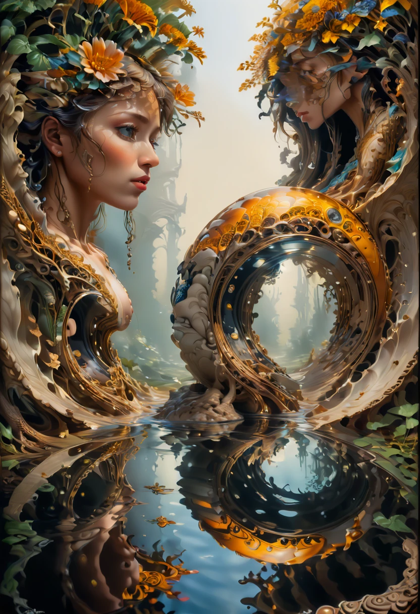 Reflection, by Matthew Naythons, best quality, masterpiece, very aesthetic, perfect composition, intricate details, ultra-detailed