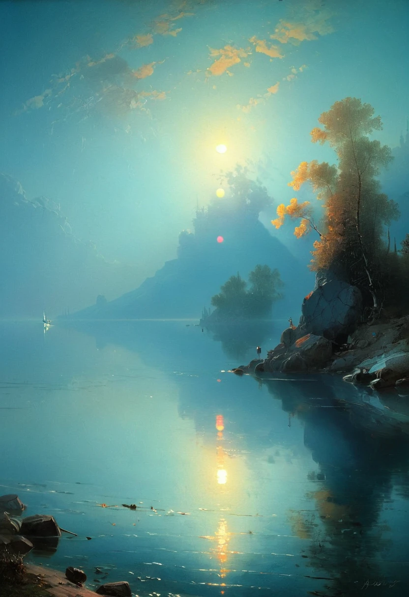 Reflection art, by Ivan Aivazovsky, (best quality, masterpiece, perfect composition, very aesthetic, ultra-detailed, intricate details:1.3)