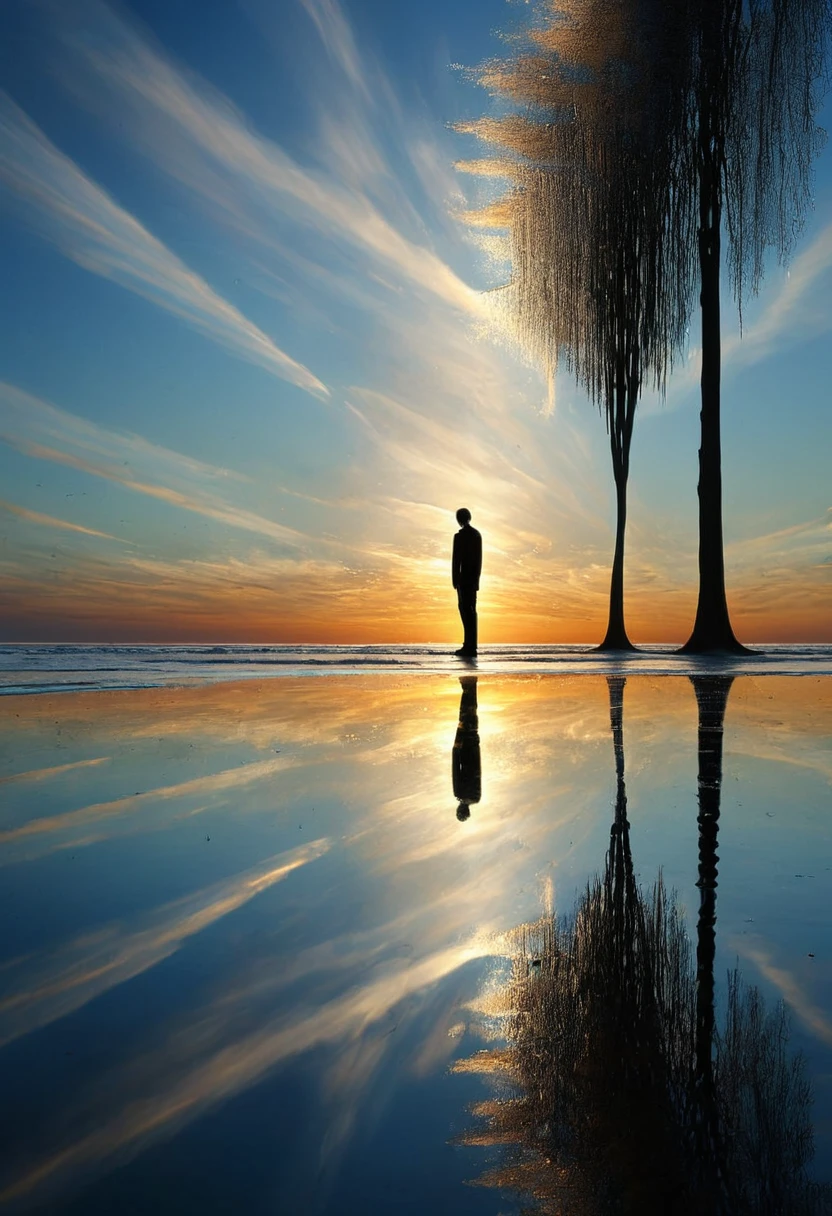 Reflection art, by Josh Adamski, (best quality, masterpiece, perfect composition, very aesthetic, ultra-detailed, intricate details:1.3)